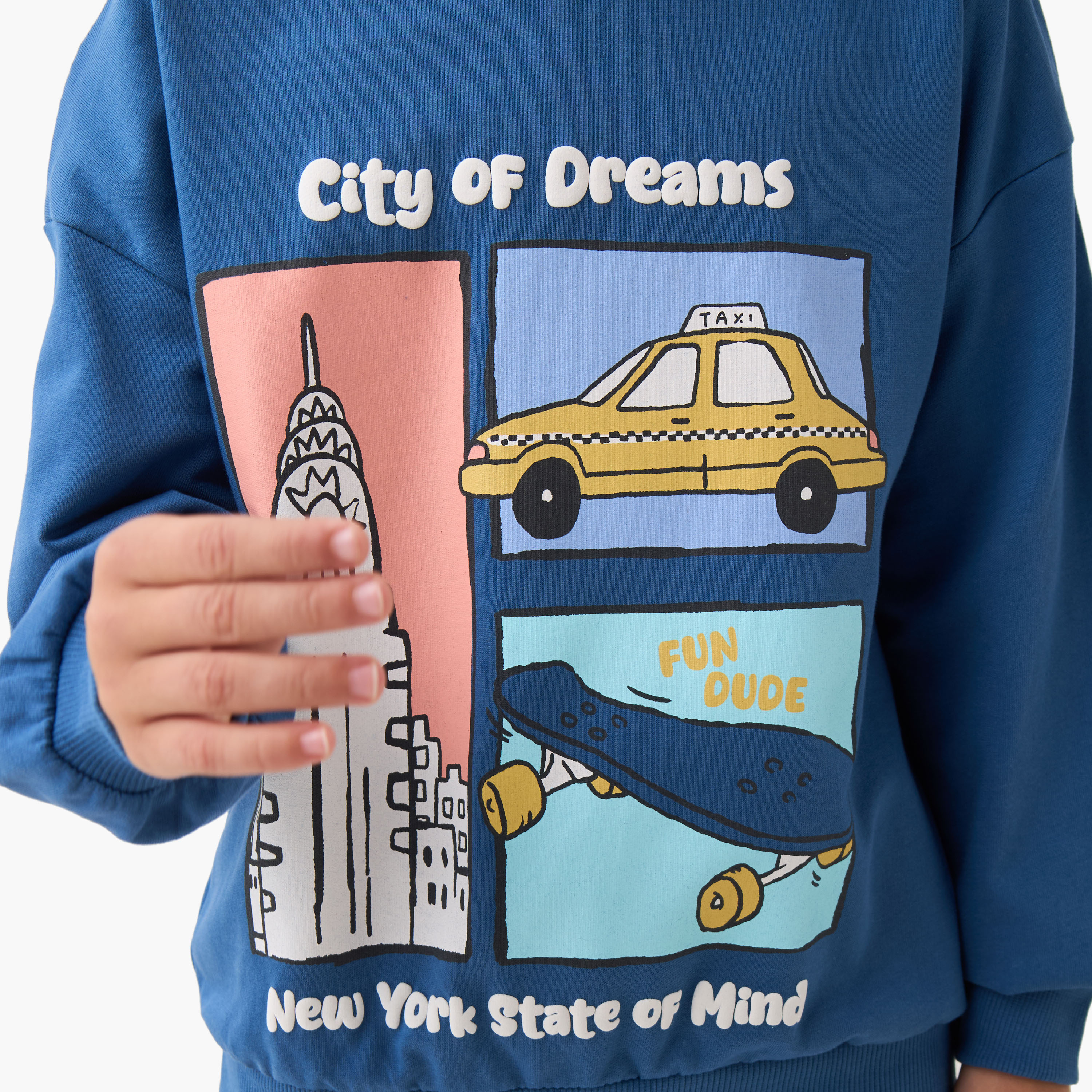 Juniors Printed Sweatshirt with Long Sleeves-boys-clothing-sweatshirts-image-5