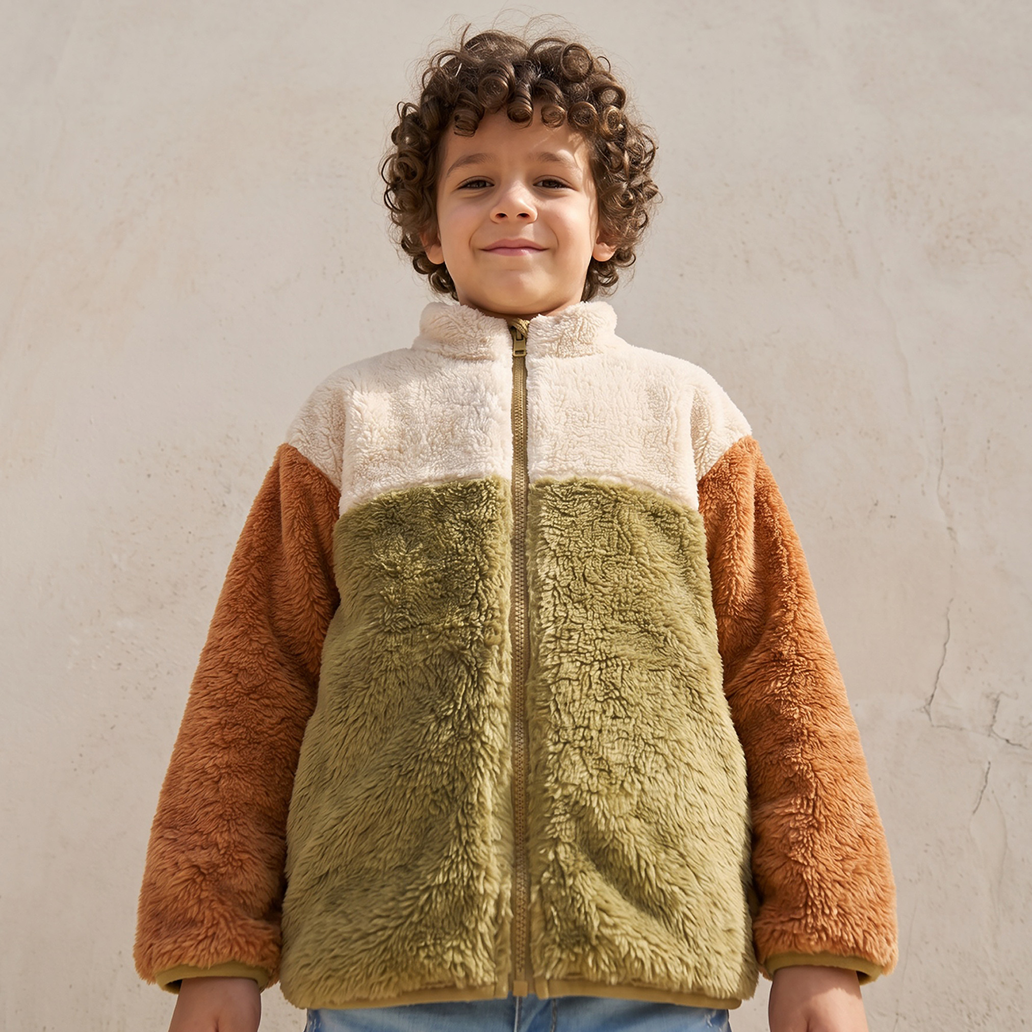 Juniors High Neck Fleece Jacket with Zip Closure-boys-clothing-jacketsandcoats-image-6