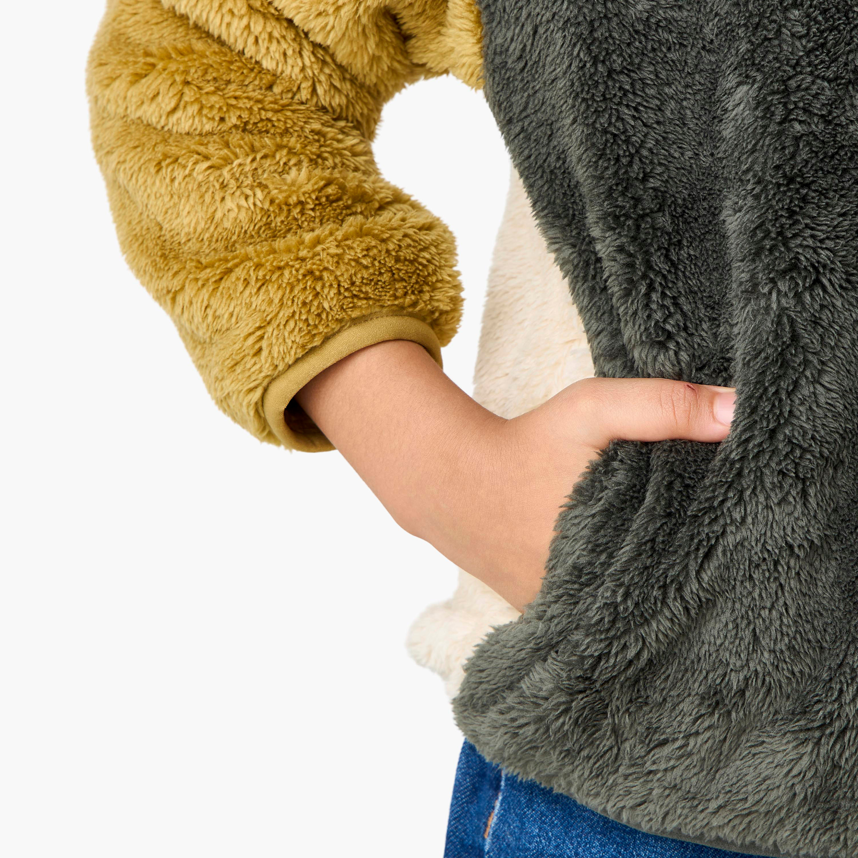 Juniors Colourblock Fleece Jacket with Zip Closure-baby-boys-clothing-jacketsandblazers-image-4