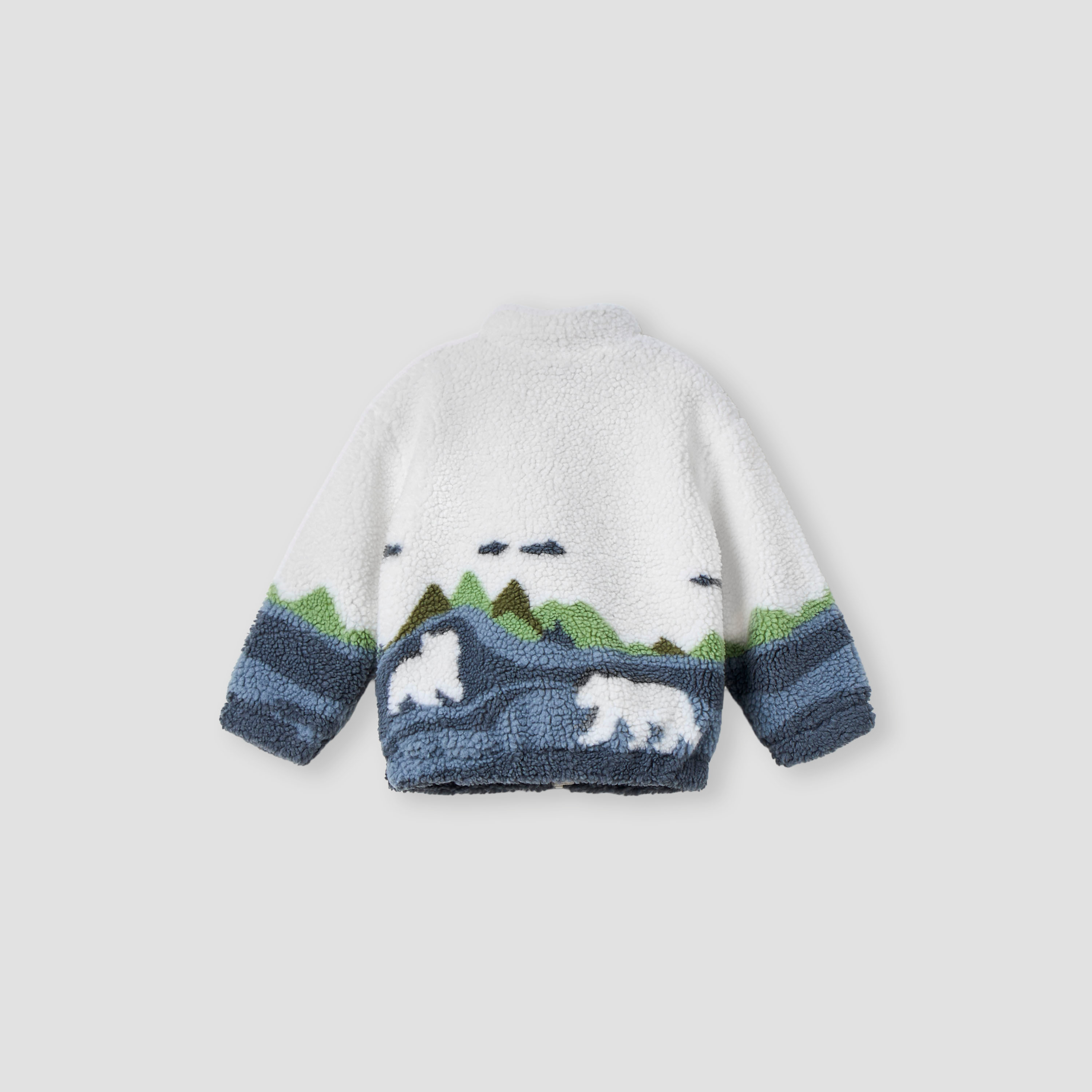 Juniors Plush Zip Through High Neck Jacket with Long Sleeves-baby-boys-clothing-jacketsandblazers-image-2