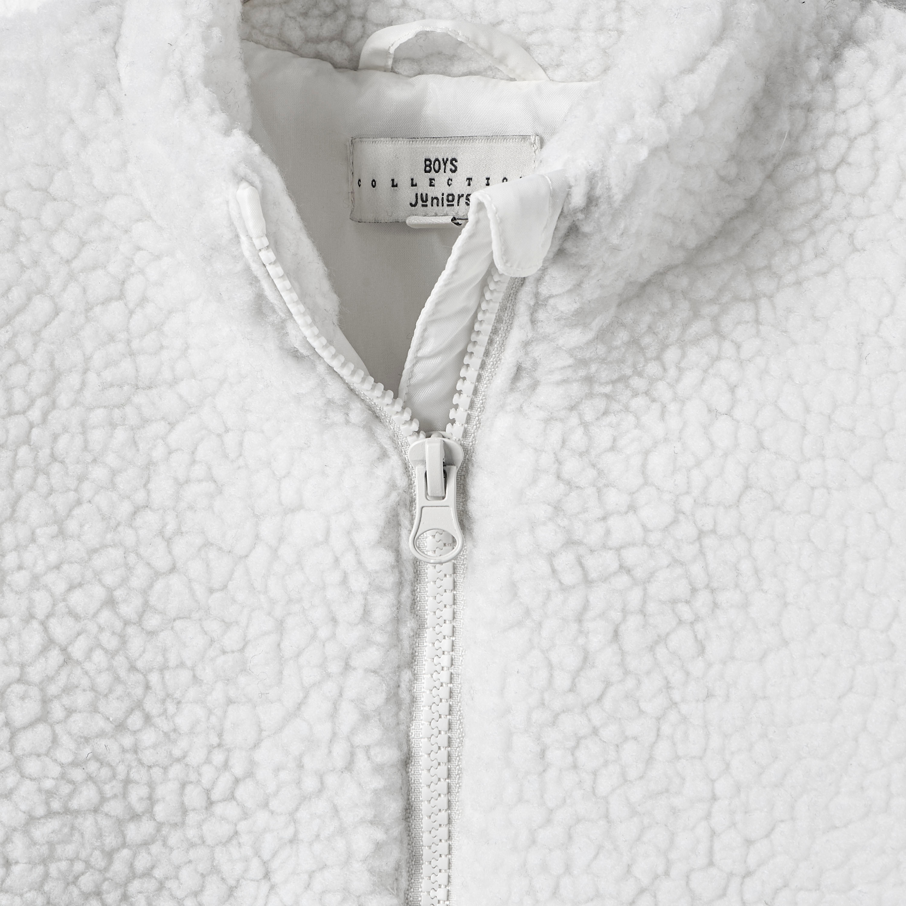 Juniors Plush Zip Through High Neck Jacket with Long Sleeves-baby-boys-clothing-jacketsandblazers-image-5