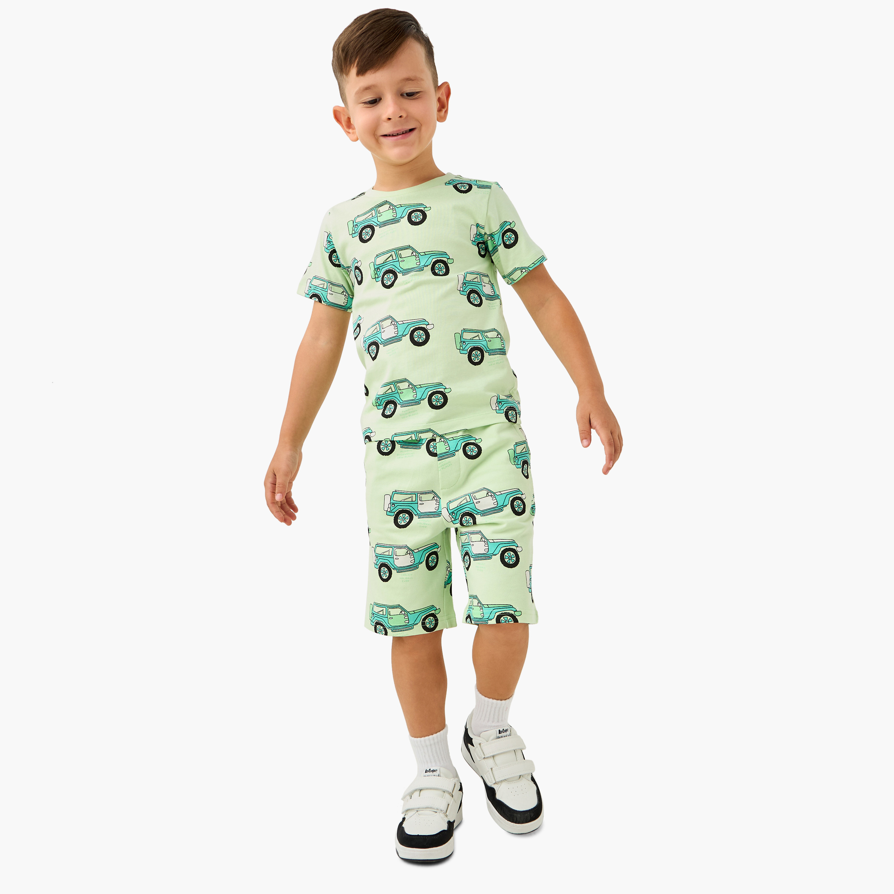 Juniors Car Print T-shirt and Shorts Set-baby-boys-clothing-setsandcoords-image-1