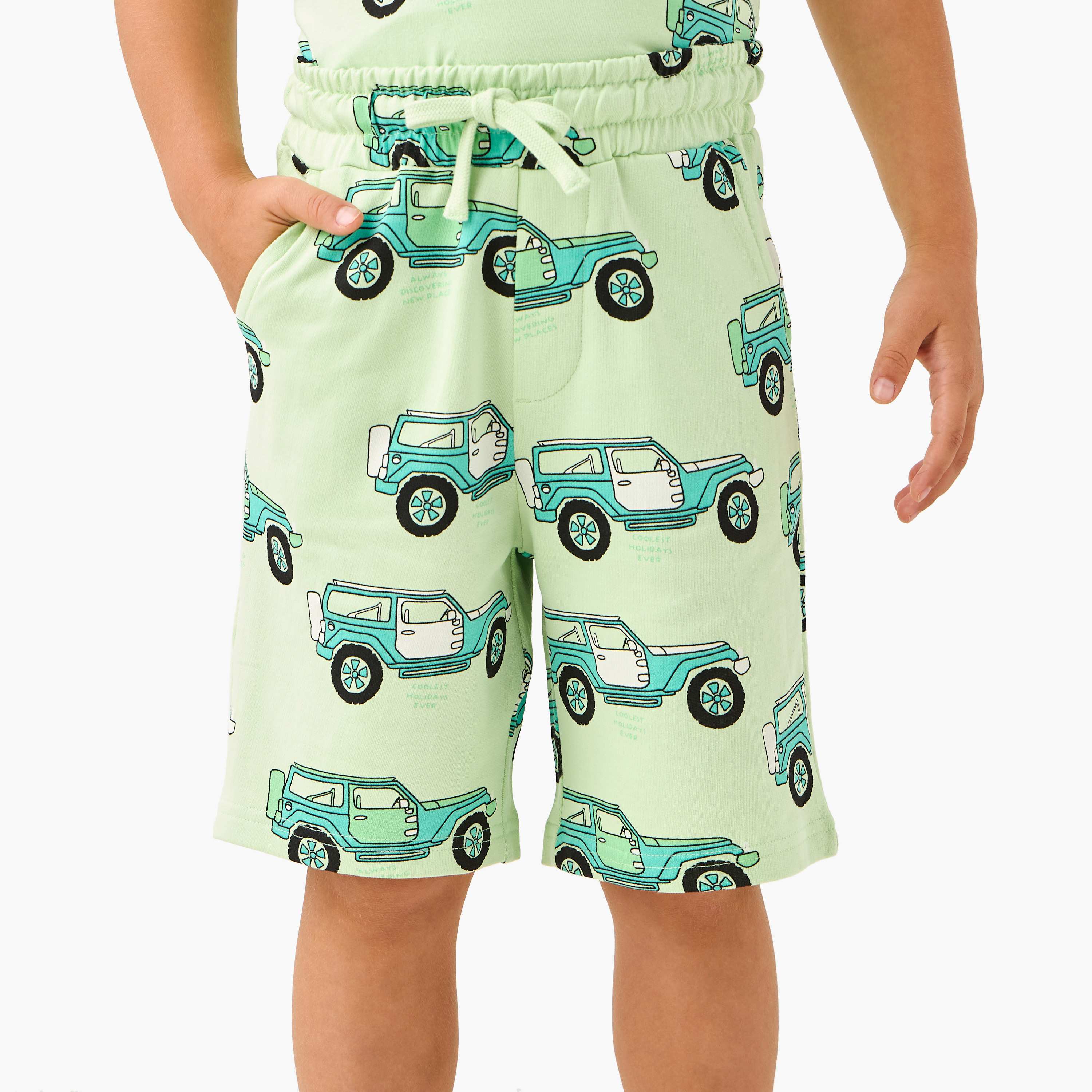 Juniors Car Print T-shirt and Shorts Set-baby-boys-clothing-setsandcoords-image-3