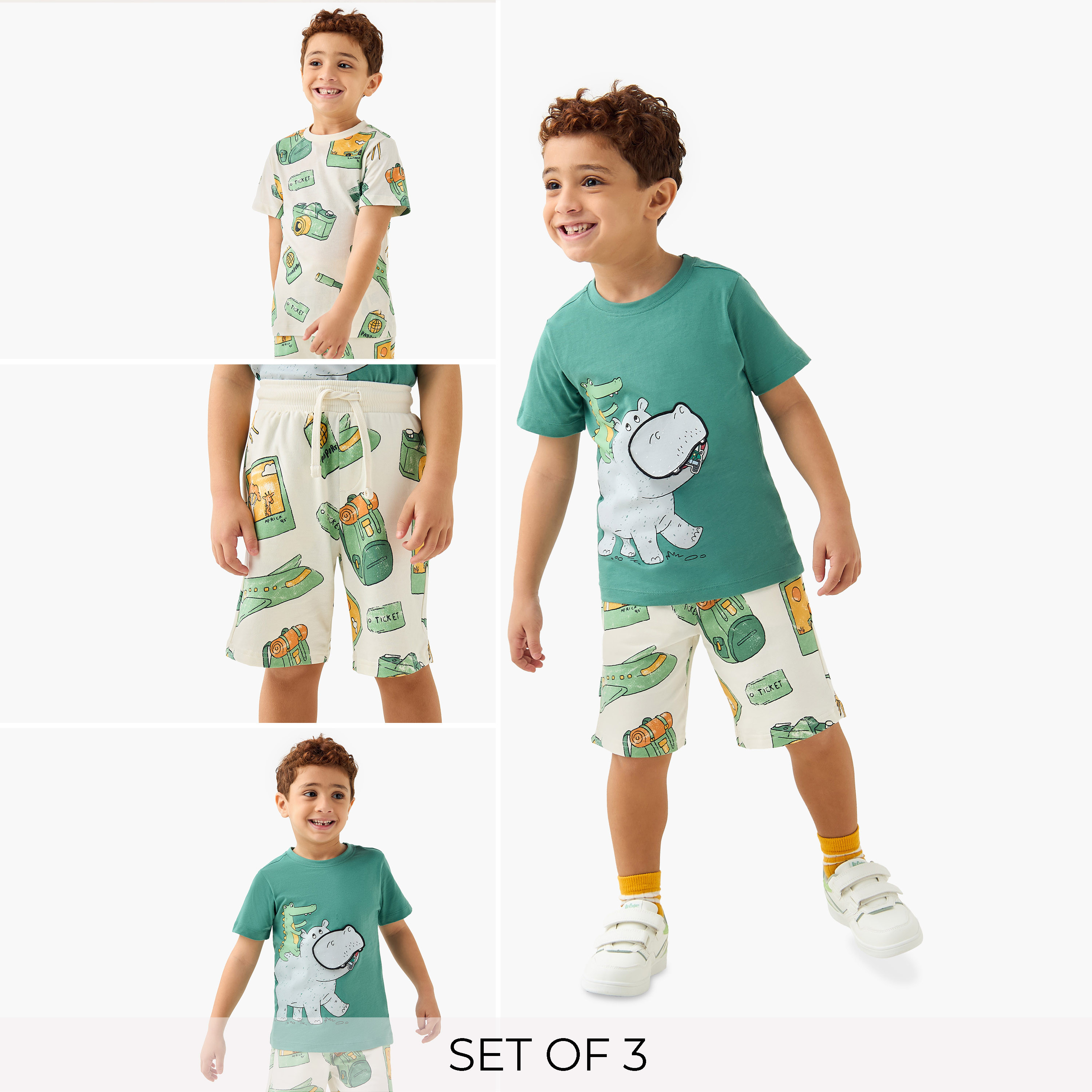 Juniors 3-Piece Printed T-shirt and Shorts Set-baby-boys-clothing-setsandcoords-image-1