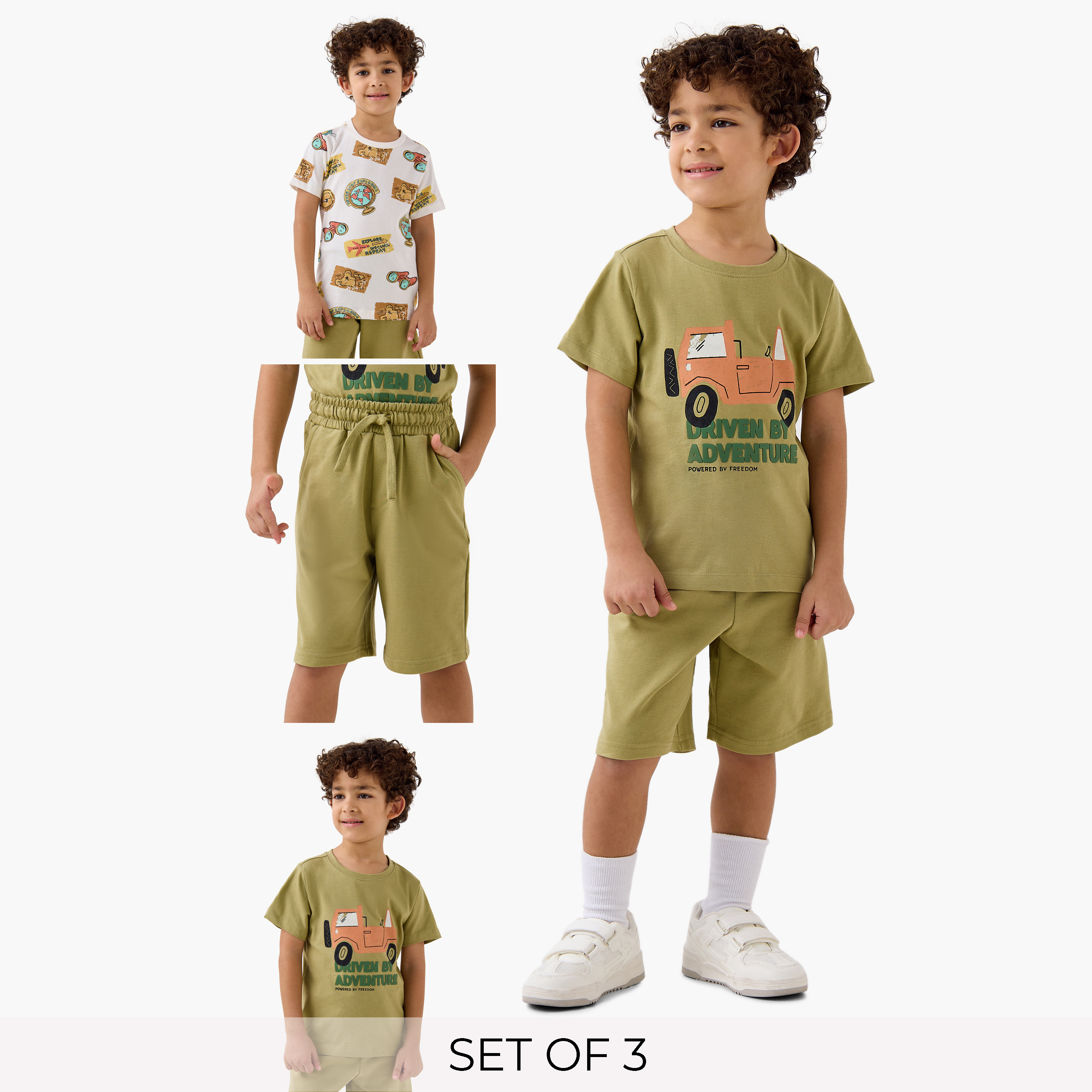 طقم شورت وتيشيرت بطبعات 3 قطع من جونيورز.-boys-clothing-setsandcoords-image-1