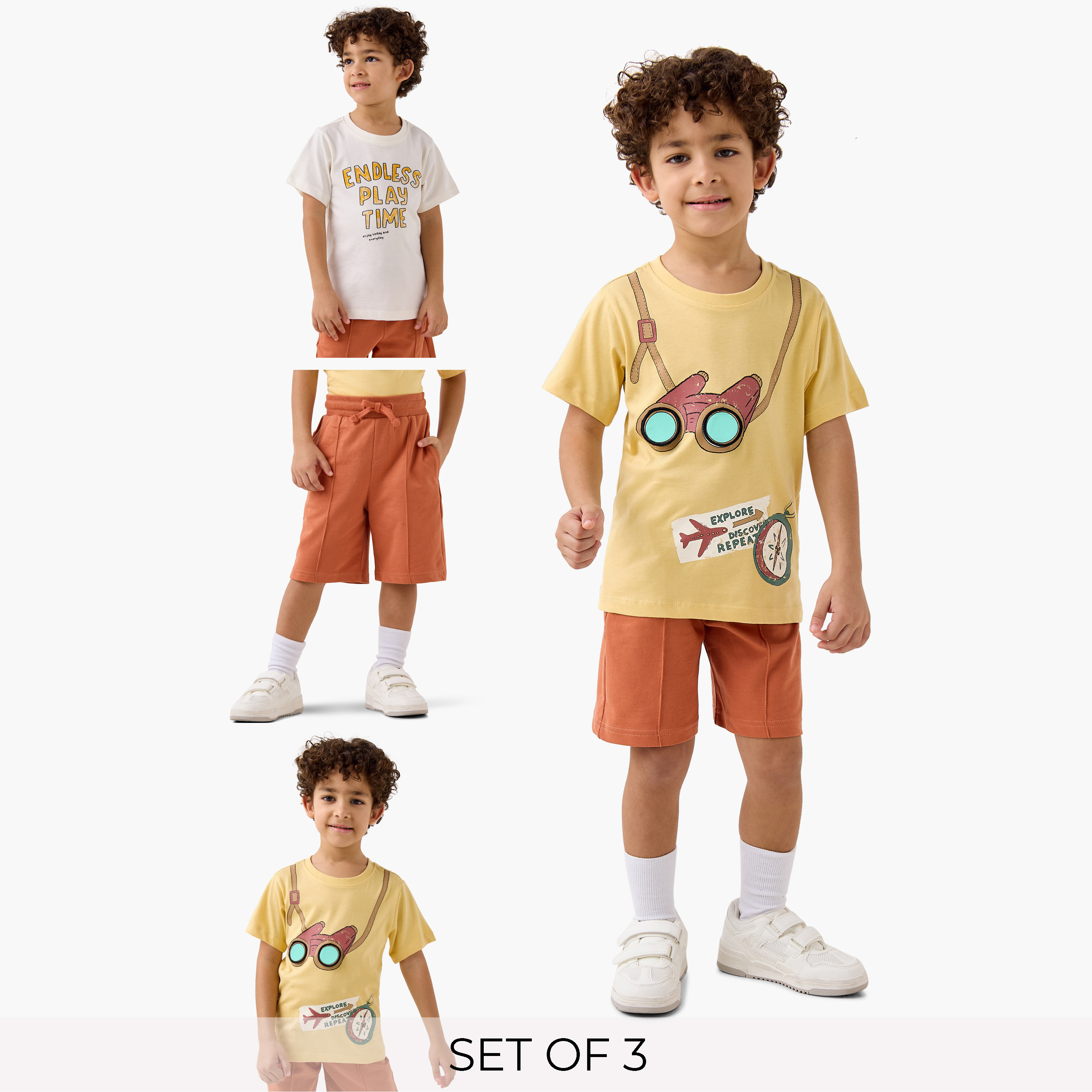 طقم شورت وتيشيرت 3 قطع بطبعات من جونيورز-boys-clothing-setsandcoords-image-1