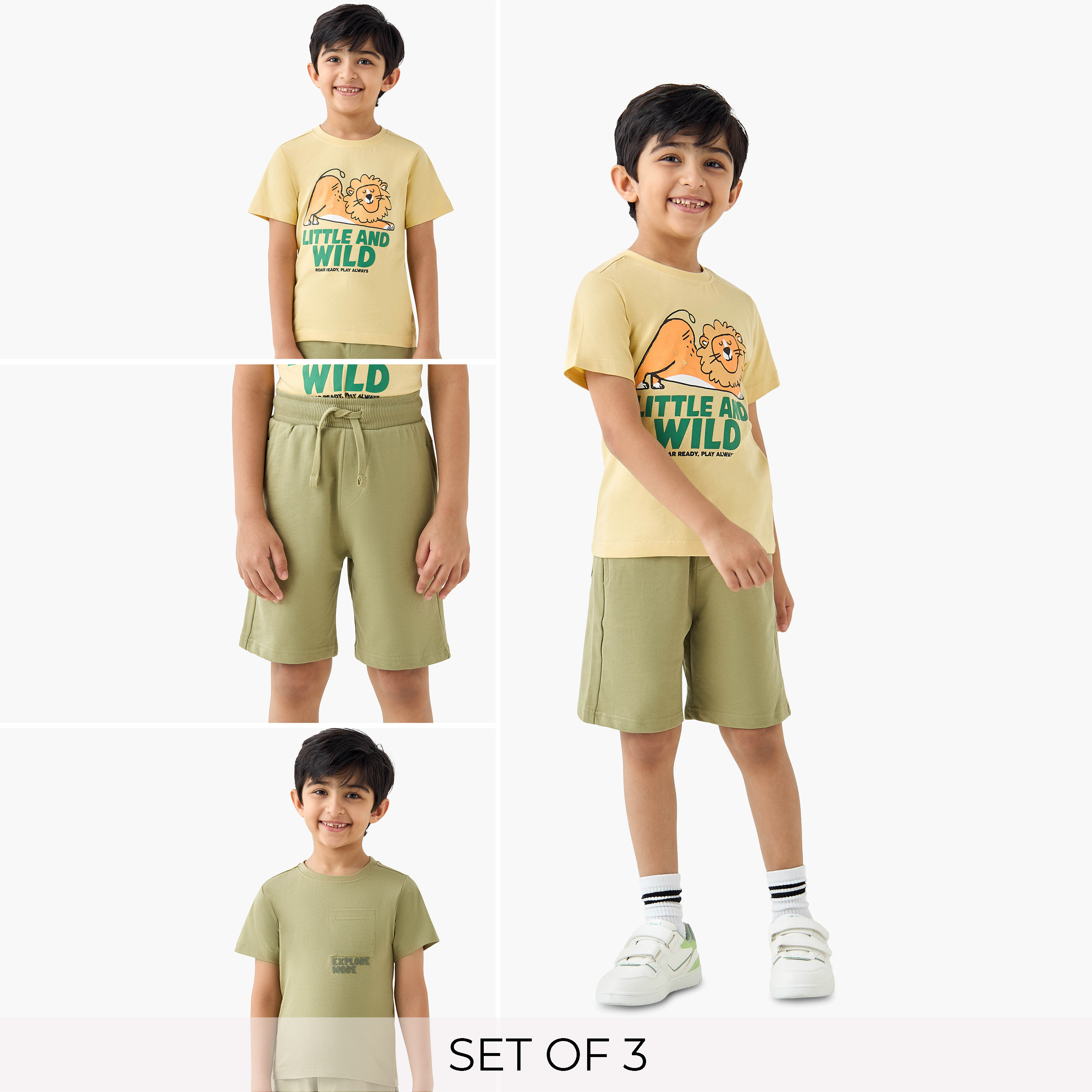 طقم تيشيرت وشورت 3 قطع بطبعات من جونيورز-boys-clothing-setsandcoords-image-1