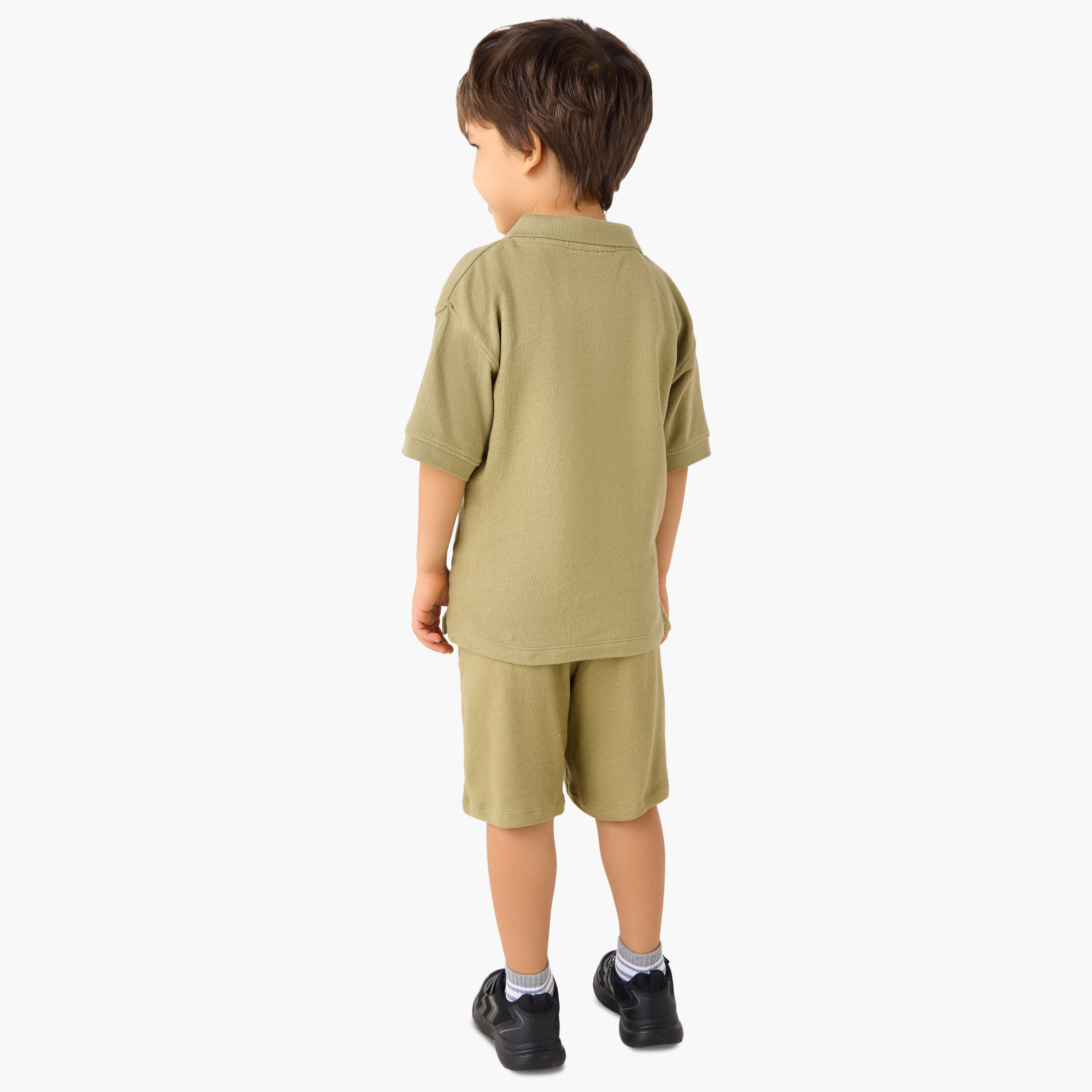 Juniors Embroidered Polo T-shirt and Shorts Set-boys-clothing-setsandcoords-image-4