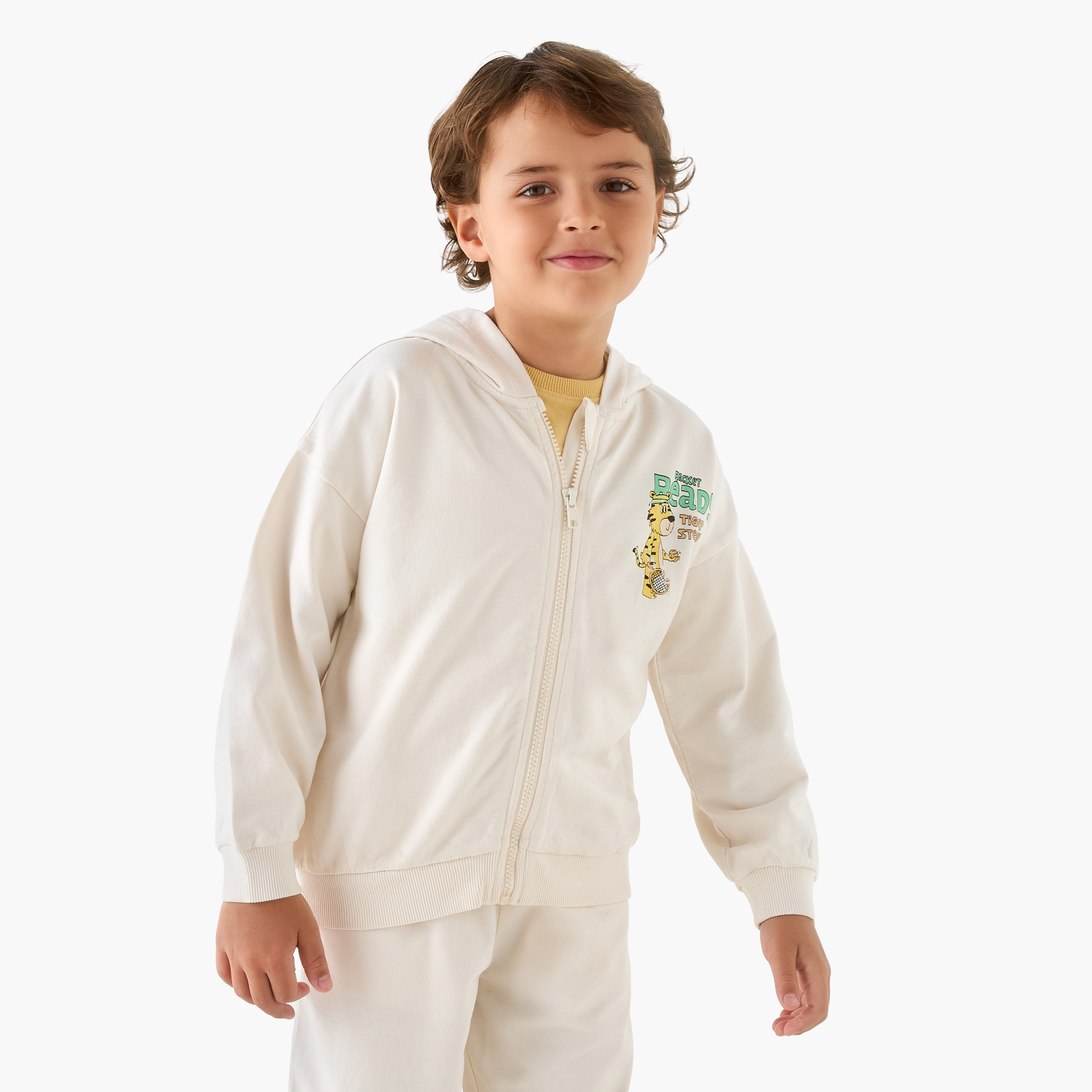 Juniors Tiger Print Hooded Sweatshirt and Joggers Set-baby-boys-clothing-winterwear-setsandcoords-image-2