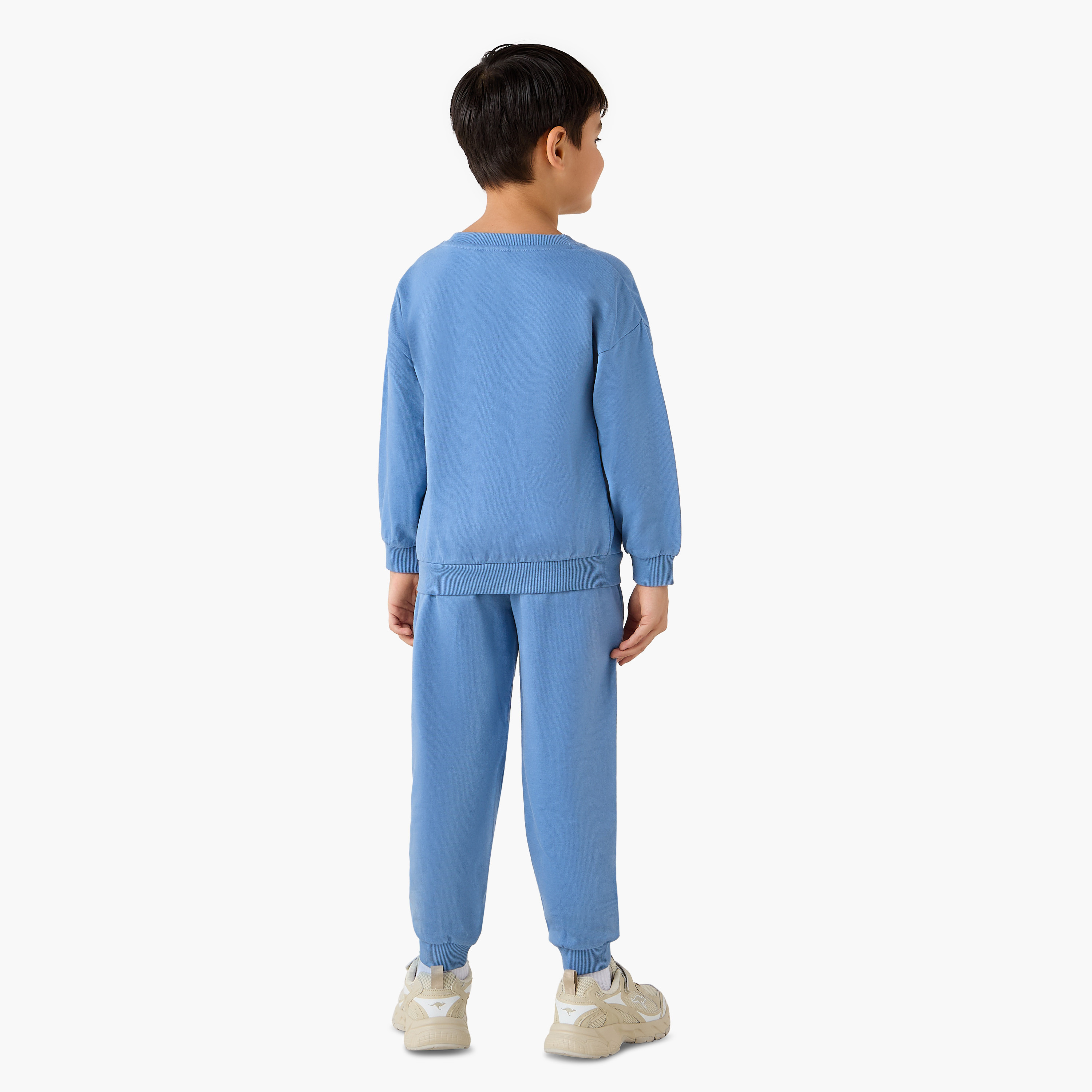 Juniors Varsity Print Sweatshirt and Joggers Set-baby-boys-clothing-winterwear-setsandcoords-image-2