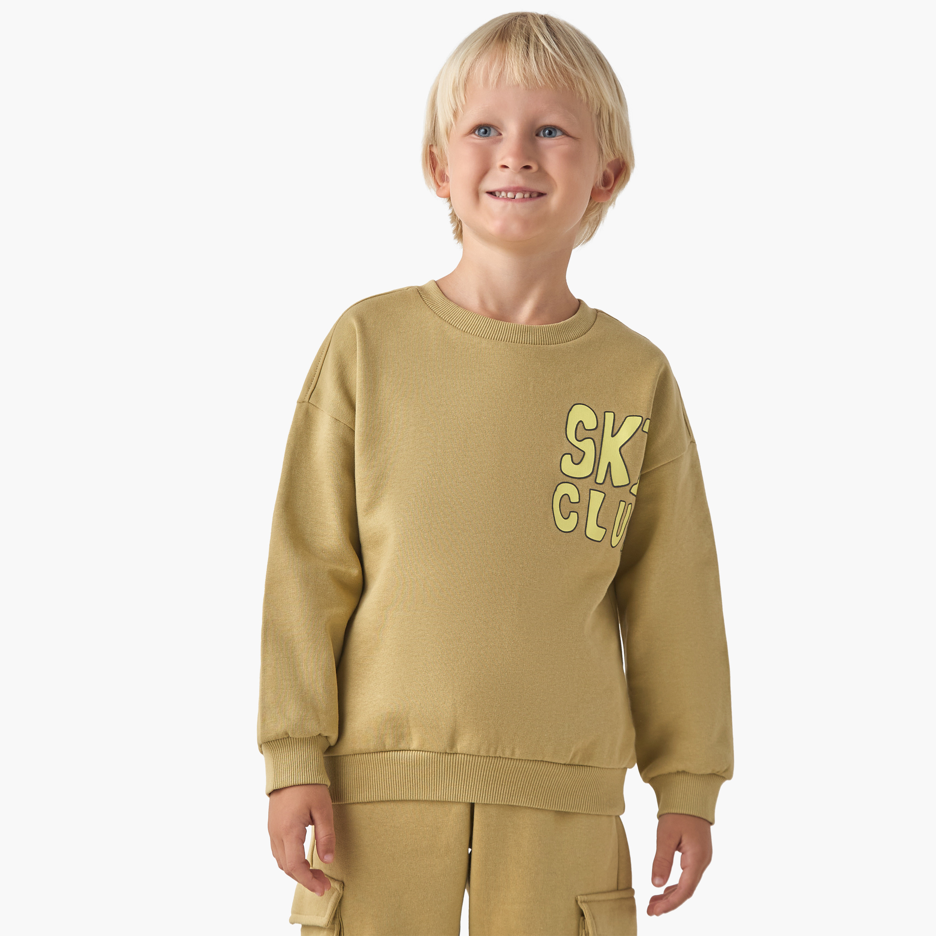 Juniors Boys Sweatshirt and Joggers Set with Pockets - Cotton - Long Sleeves - Round Neck-boys-clothing-setsandcoords-image-2