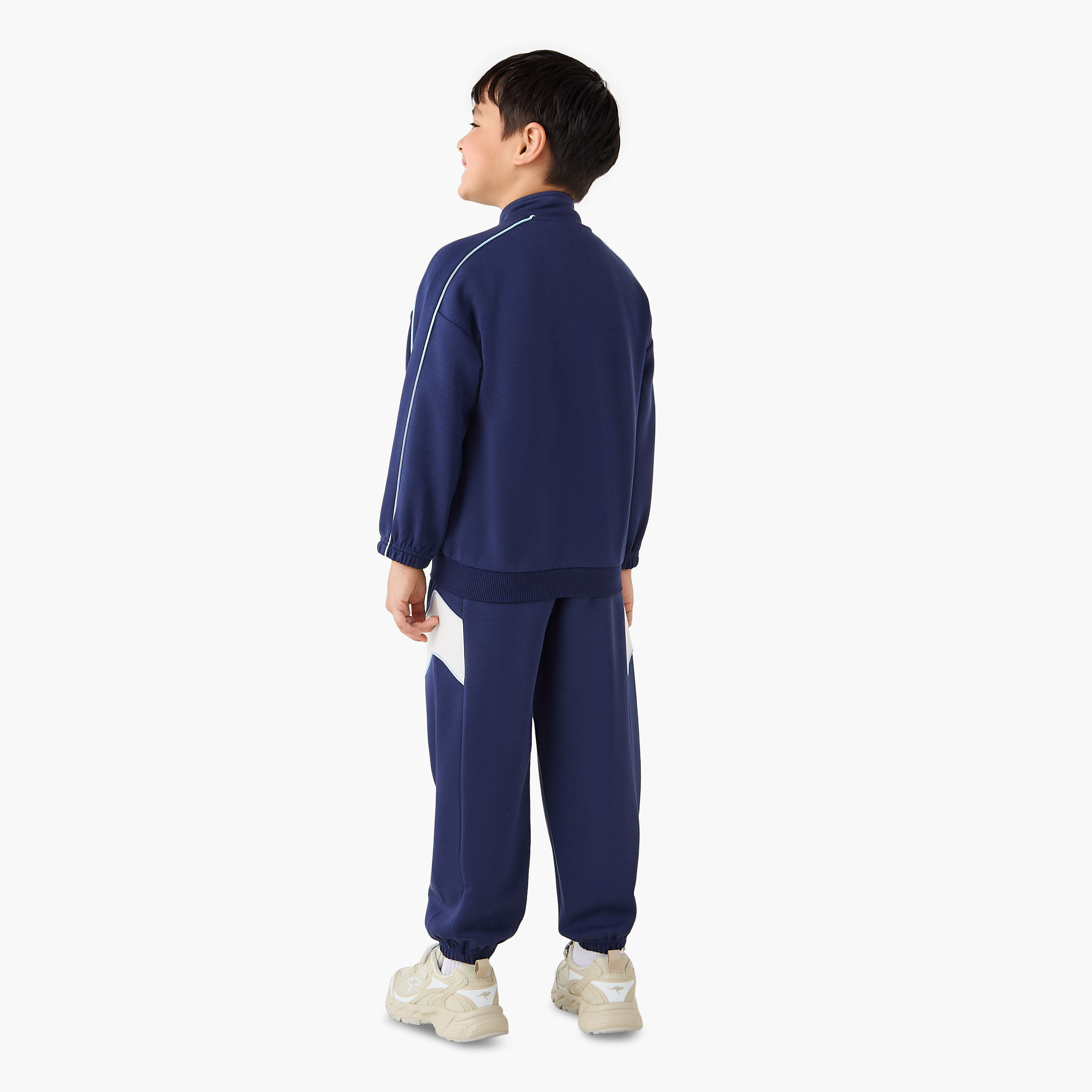 Juniors Panelled Zip Through Jacket and Joggers Set-baby-boys-clothing-winterwear-setsandcoords-image-4