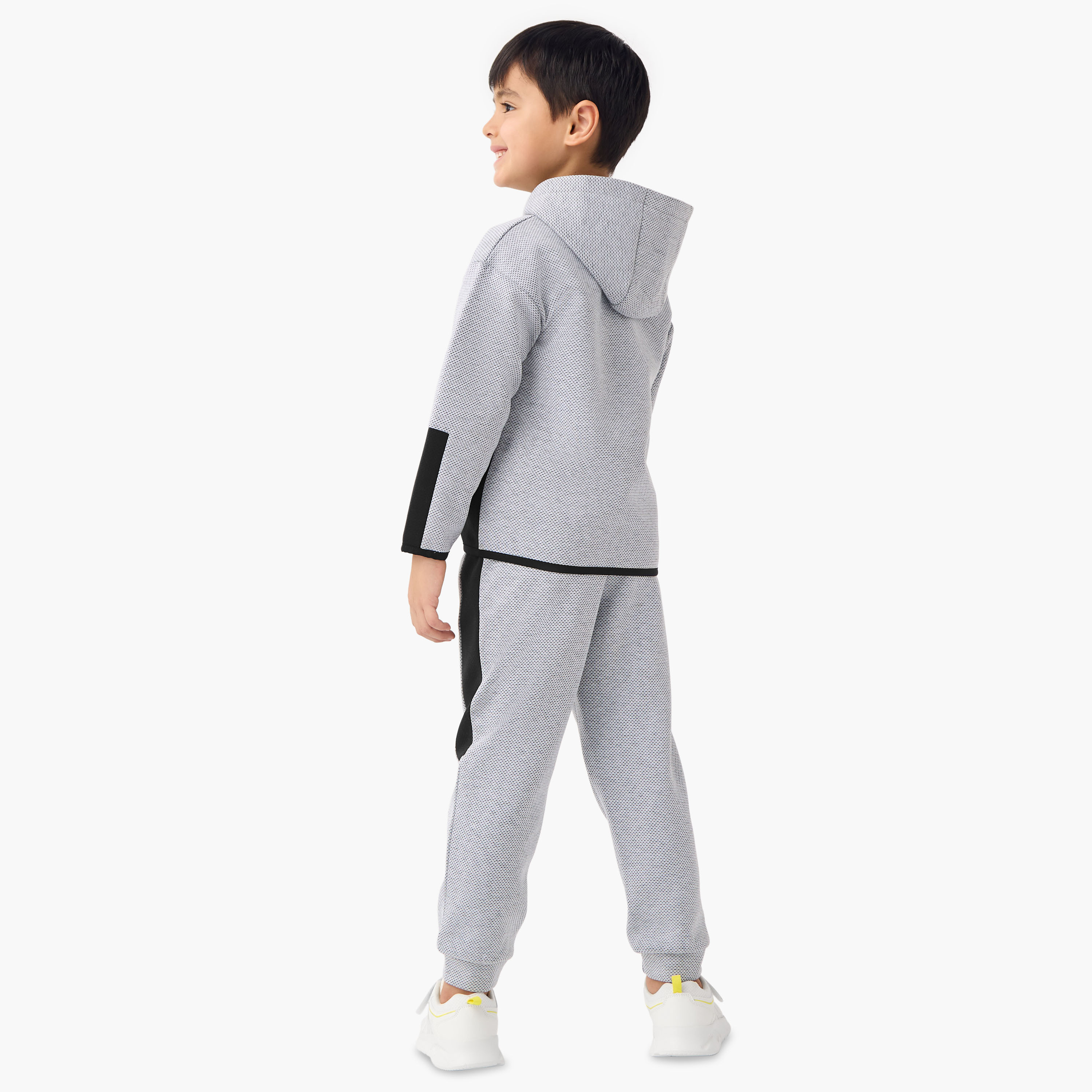 Juniors Textured Hooded Sweatshirt and Joggers Set-baby-boys-clothing-winterwear-setsandcoords-image-4
