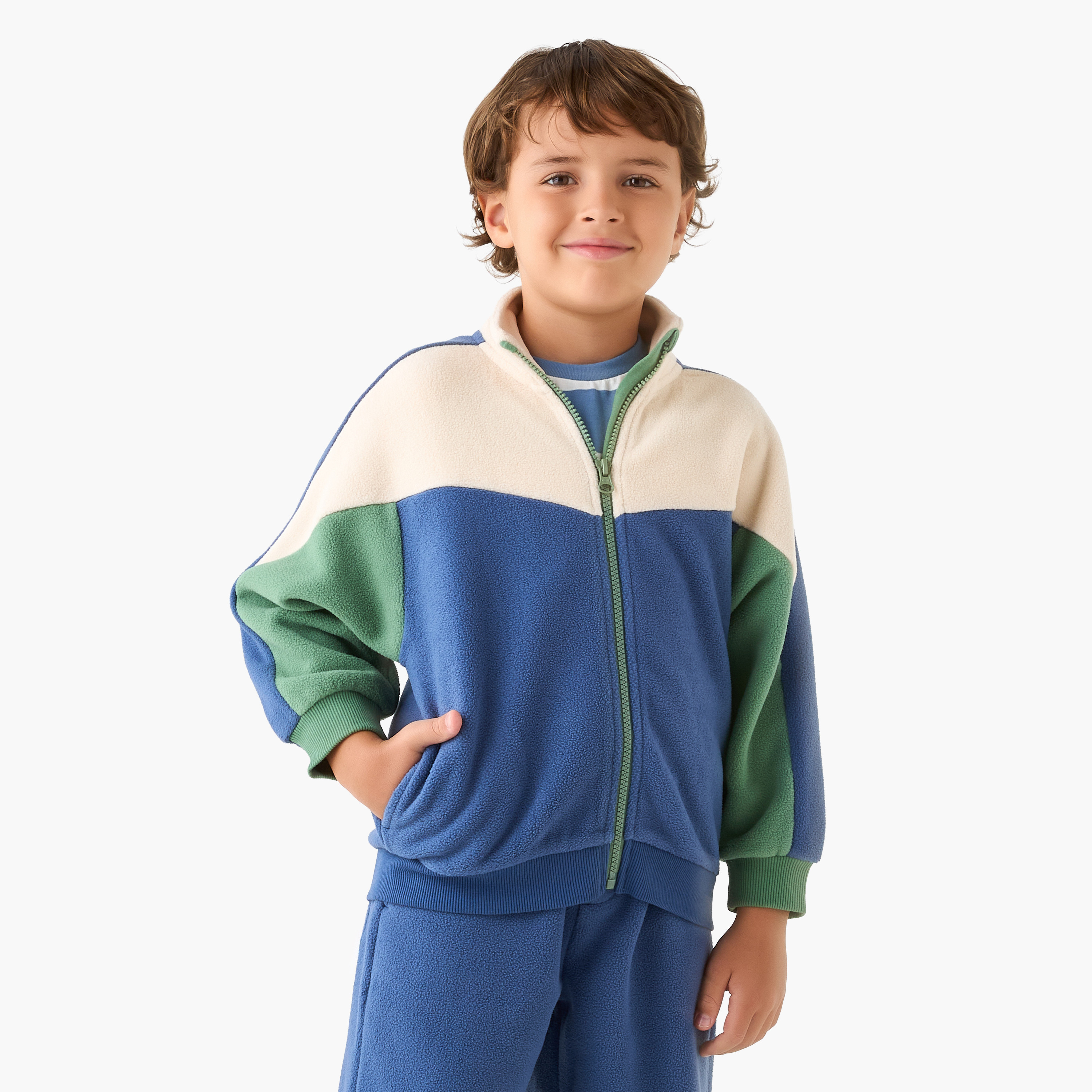 Juniors Colourblock Jacket and Joggers Set-baby-boys-clothing-winterwear-setsandcoords-image-2