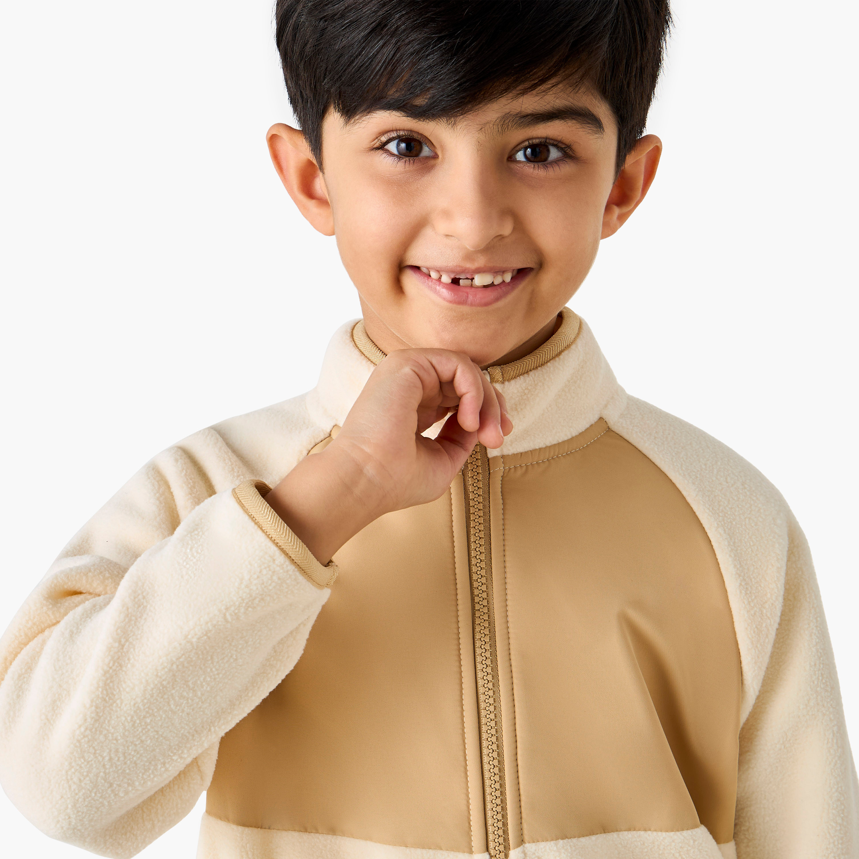 Juniors Colourblock Fleece Sweatshirt and Joggers Set-baby-boys-clothing-winterwear-setsandcoords-image-5