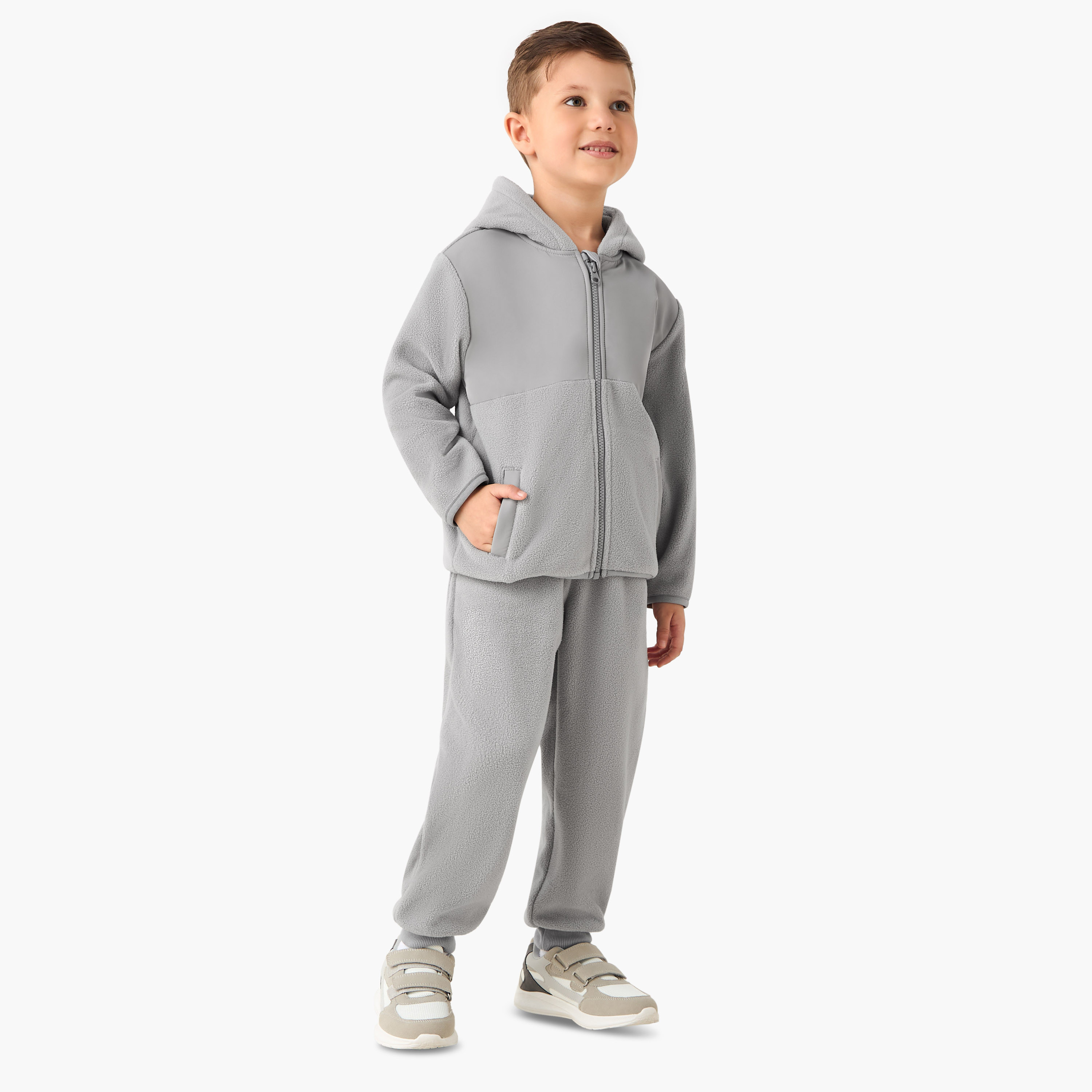 Juniors Boys Sweatshirt and Joggers Set with Hood - Polyester - Long Sleeves-boys-clothing-setsandcoords-image-1