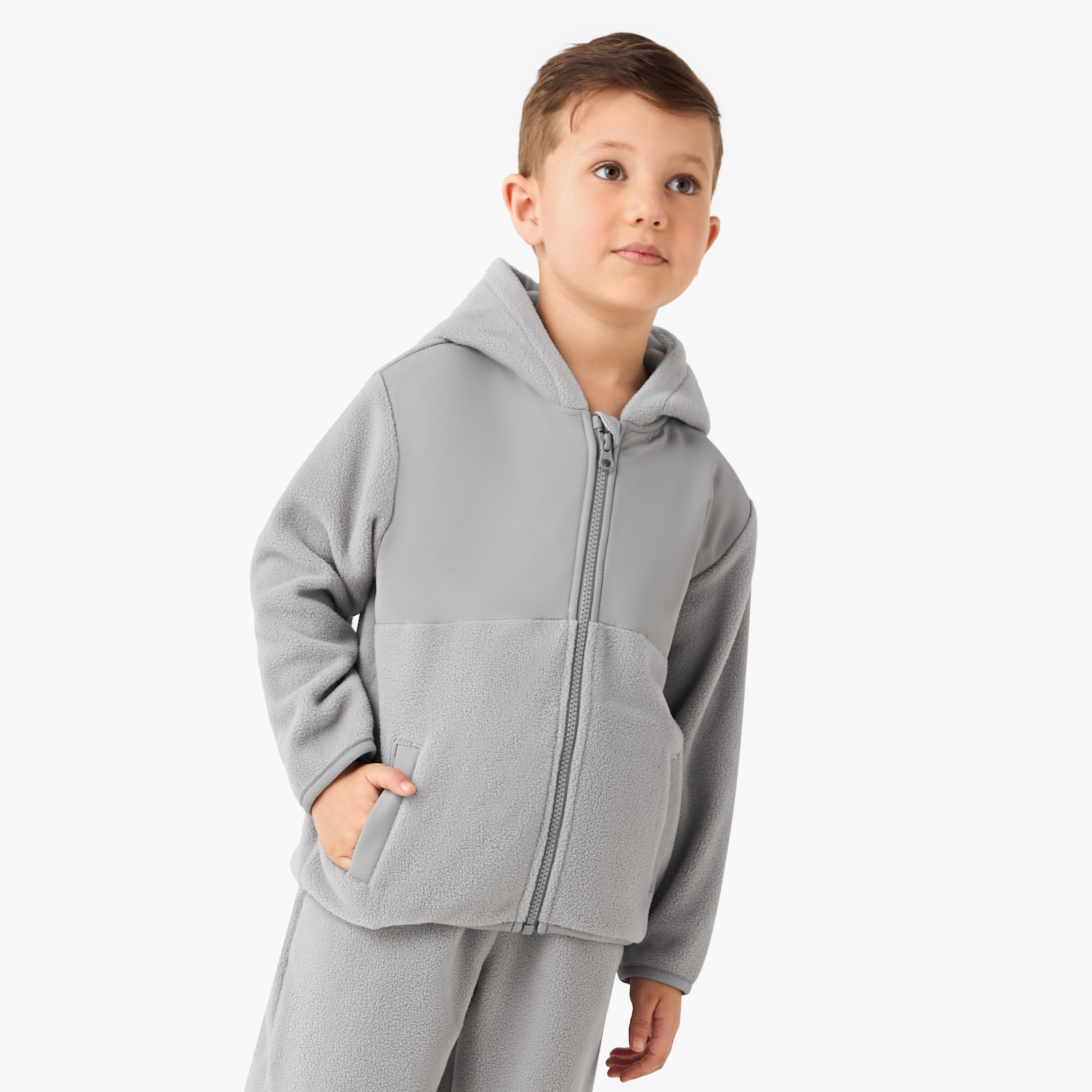 Juniors Boys Sweatshirt and Joggers Set with Hood - Polyester - Long Sleeves-boys-clothing-setsandcoords-image-2