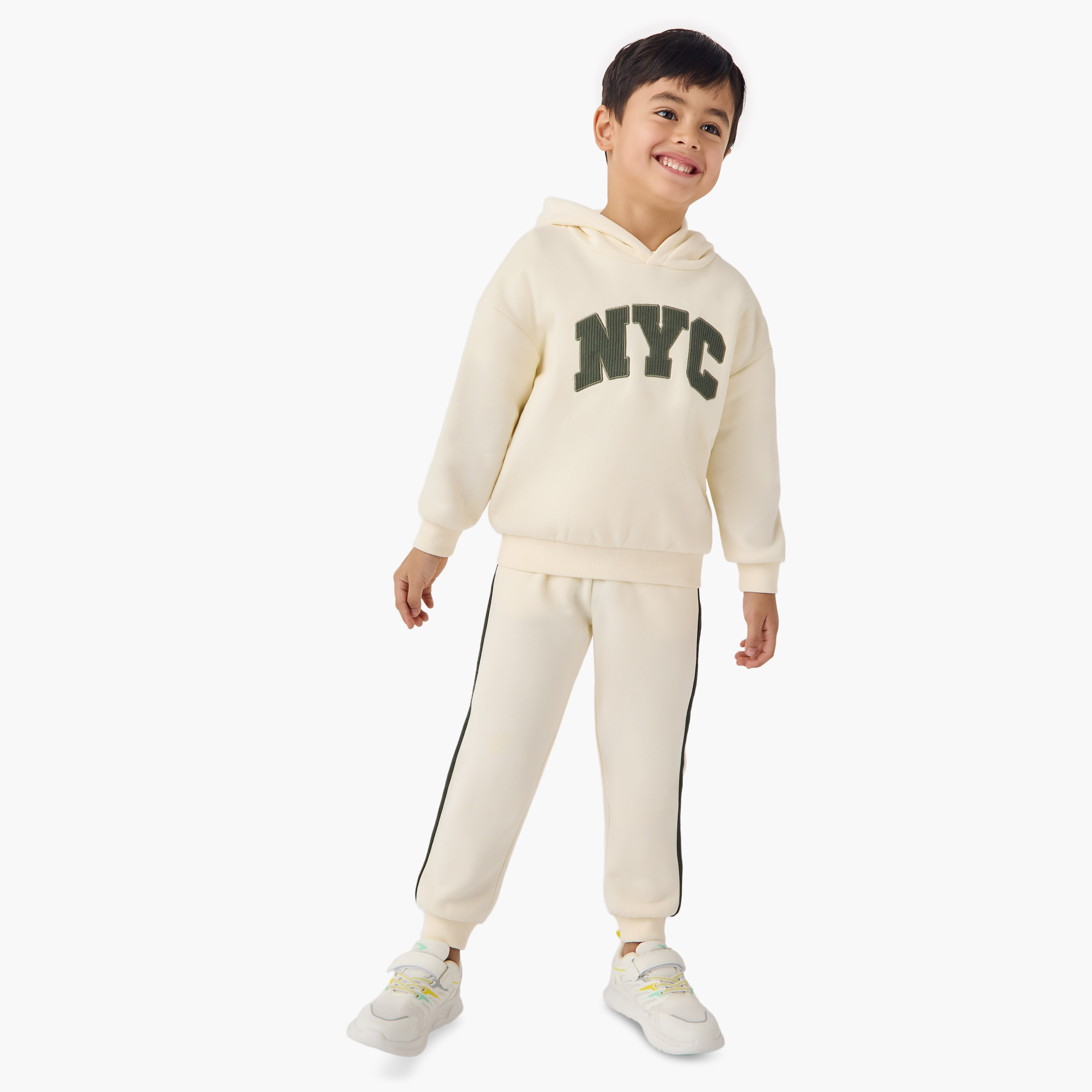 Juniors Embroidered Hooded Sweatshirt and Joggers Set-baby-boys-clothing-winterwear-setsandcoords-image-1