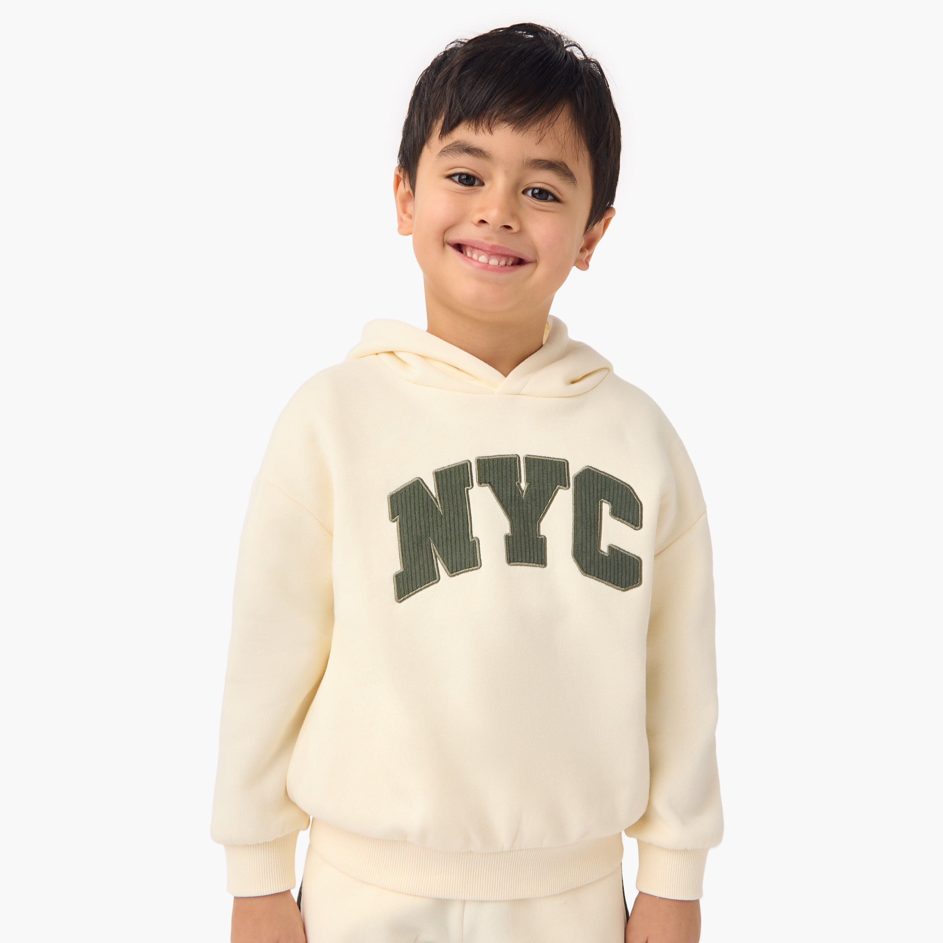Juniors Embroidered Hooded Sweatshirt and Joggers Set-baby-boys-clothing-winterwear-setsandcoords-image-2