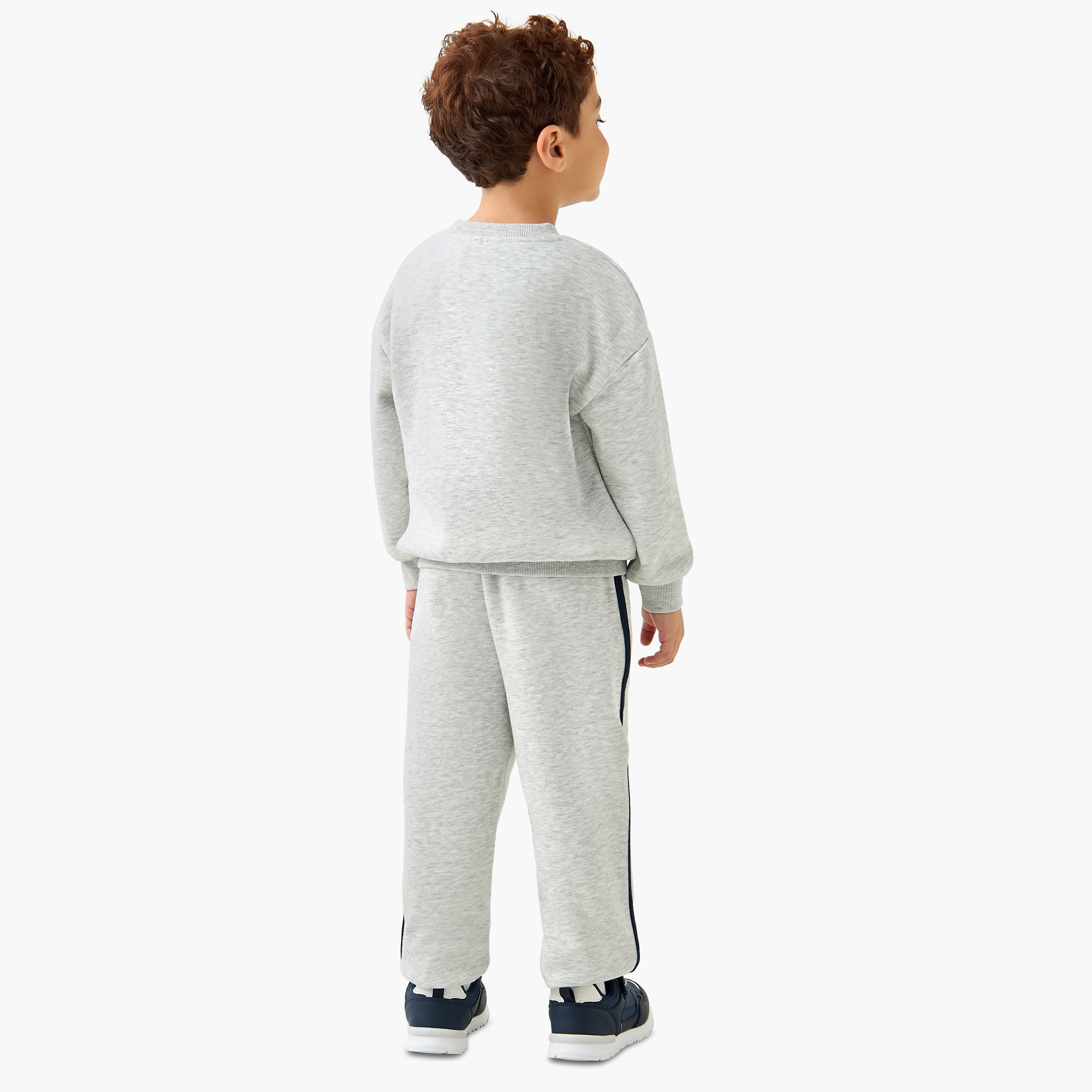 Juniors Applique Detail Sweatshirt and Joggers Set-baby-boys-clothing-winterwear-setsandcoords-image-4