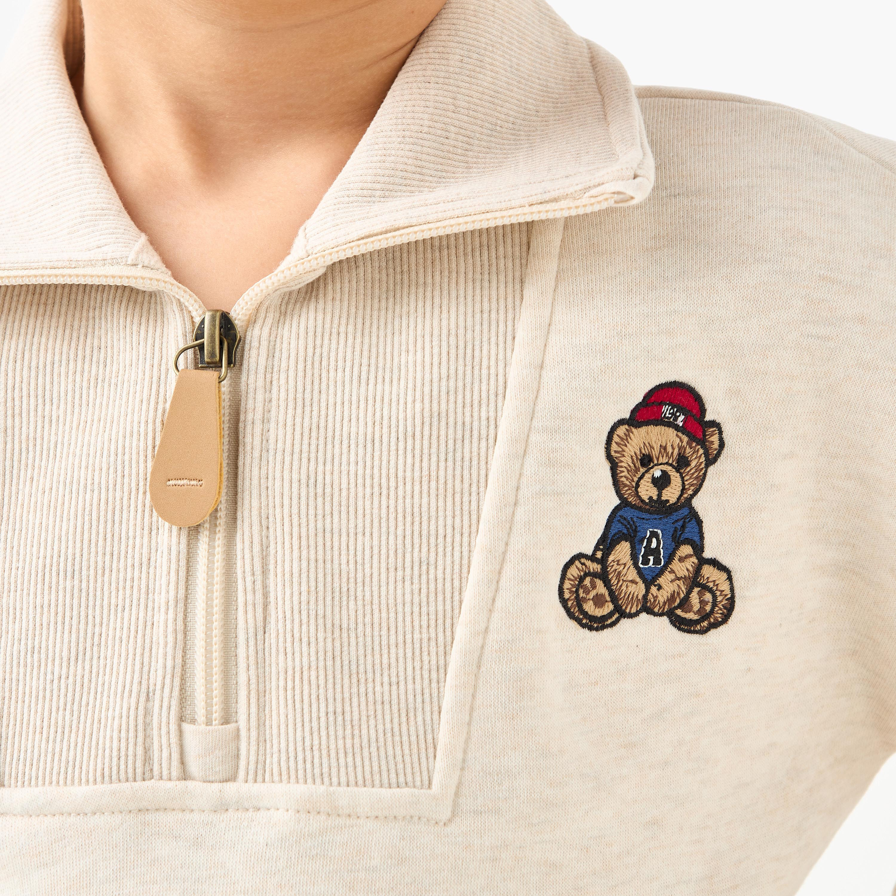 Juniors Teddy Bear Embroidered Sweatshirt and Joggers Set-baby-boys-clothing-winterwear-setsandcoords-image-6