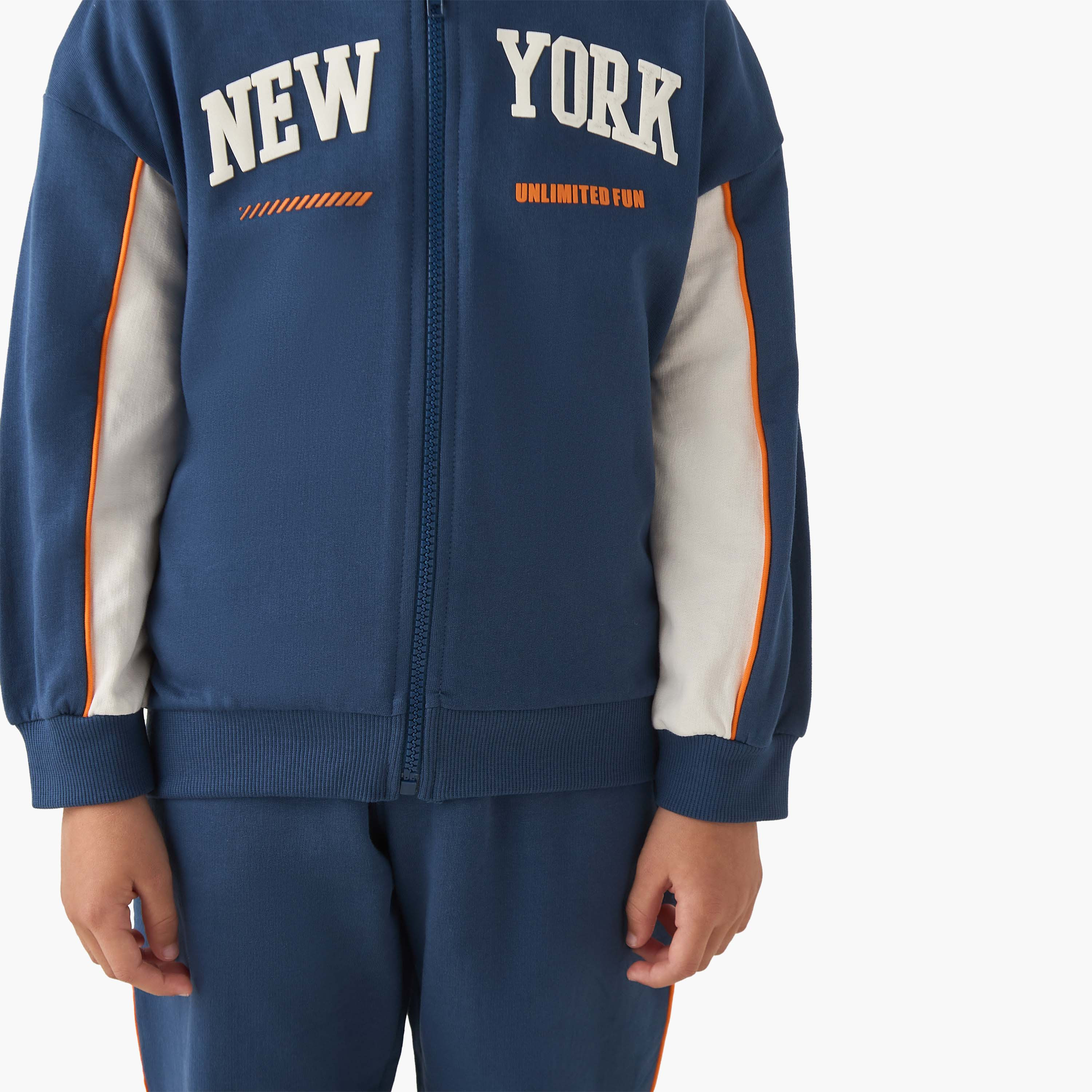 Juniors Boys Jacket and Joggers Set with Piping Accent - Cotton - Long Sleeve - Mandarin Collar-boys-clothing-setsandcoords-image-5