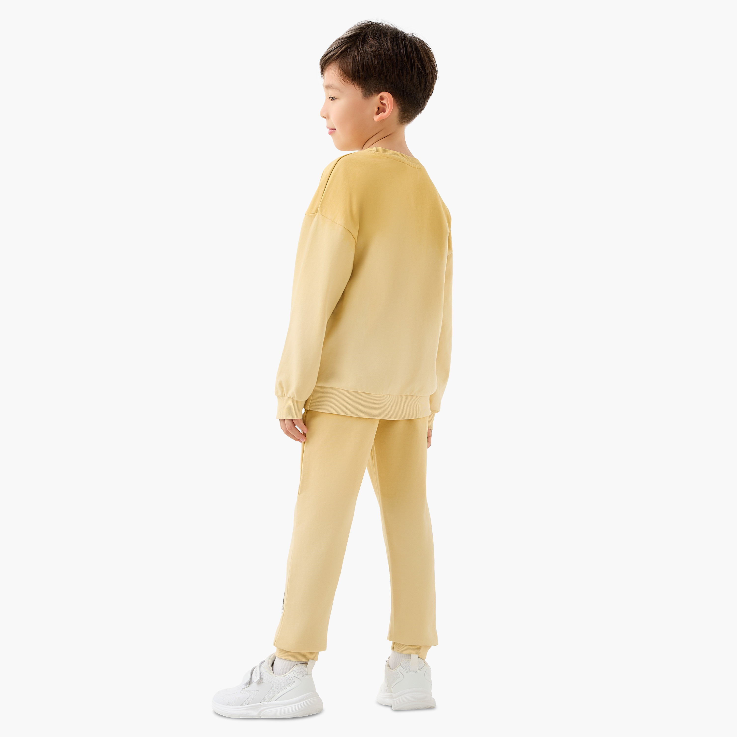 Juniors Boys Sweatshirt and Joggers Set with Slogan Print - Cotton - Long Sleeves-boys-clothing-setsandcoords-image-4