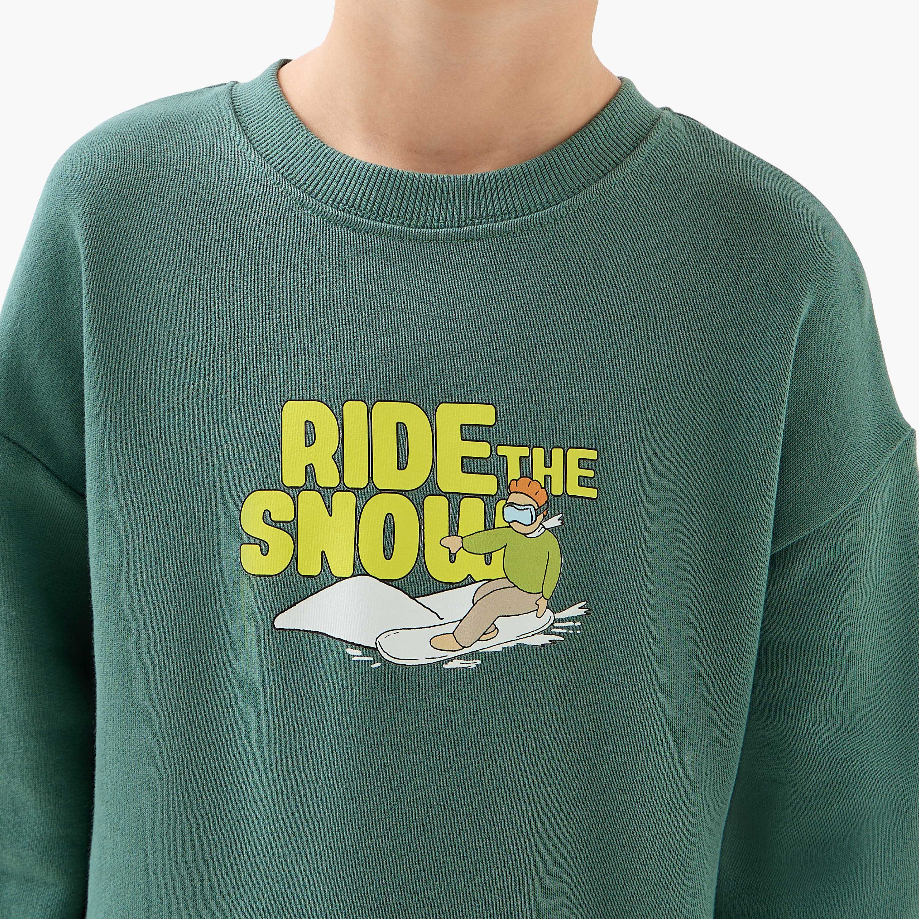 Juniors Boys Sweatshirt and Joggers Set with Graphic Print - Cotton - Long Sleeves - Crew Neck-boys-clothing-setsandcoords-image-5