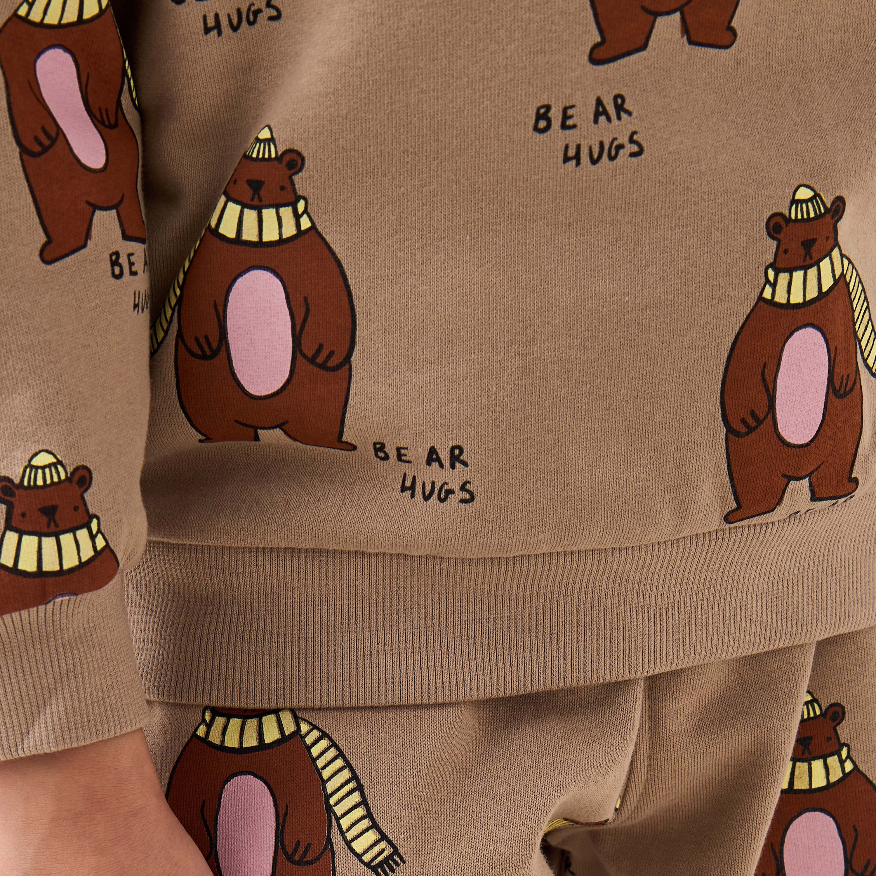 Juniors Boys Sweatshirt and Joggers Set with Bear Print - Cotton - Long Sleeves - Crew Neck-boys-clothing-setsandcoords-image-6