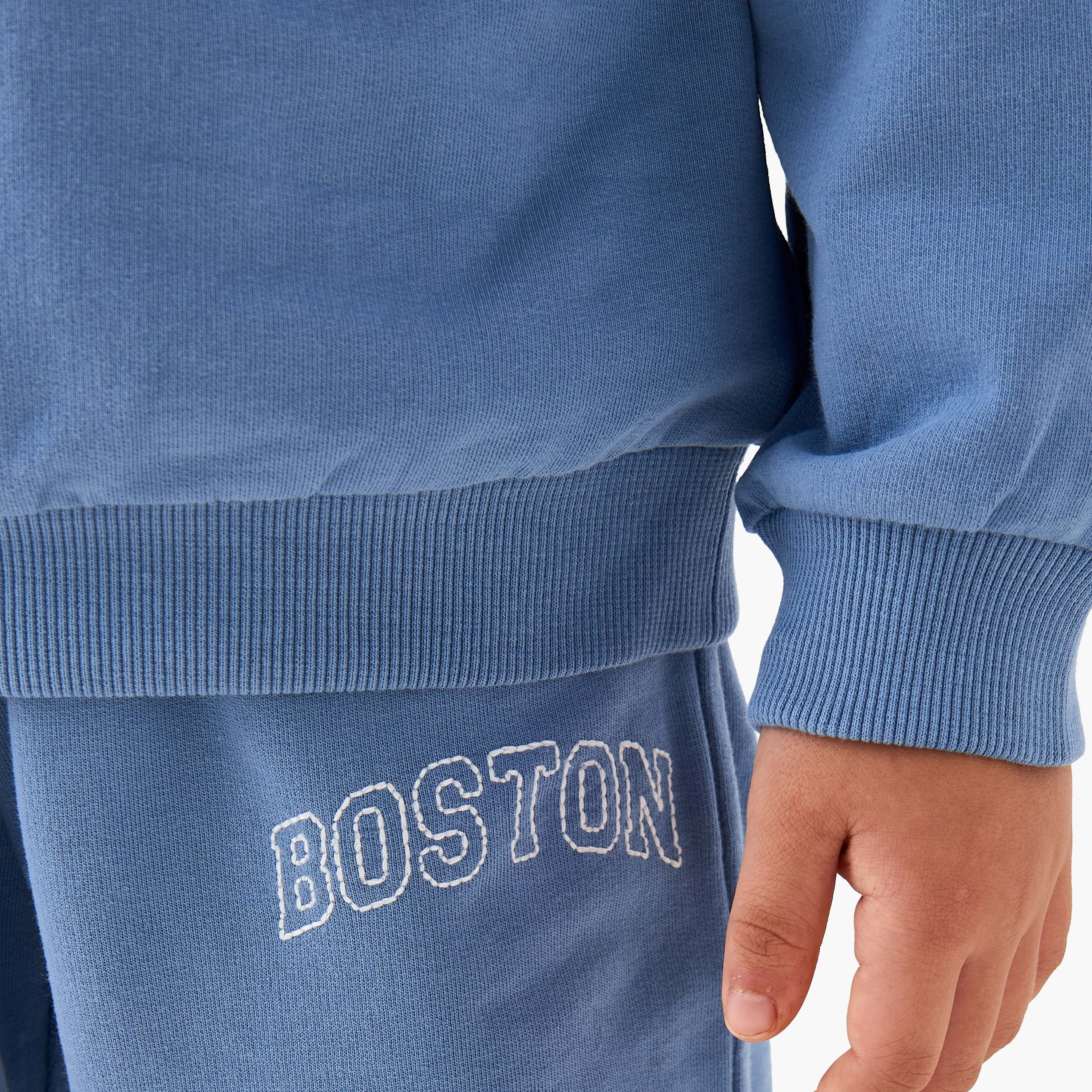 Juniors Boys Sweatshirt and Joggers Set with Boston Applique - Cotton - Long Sleeves-baby-boys-clothing-winterwear-setsandcoords-image-6