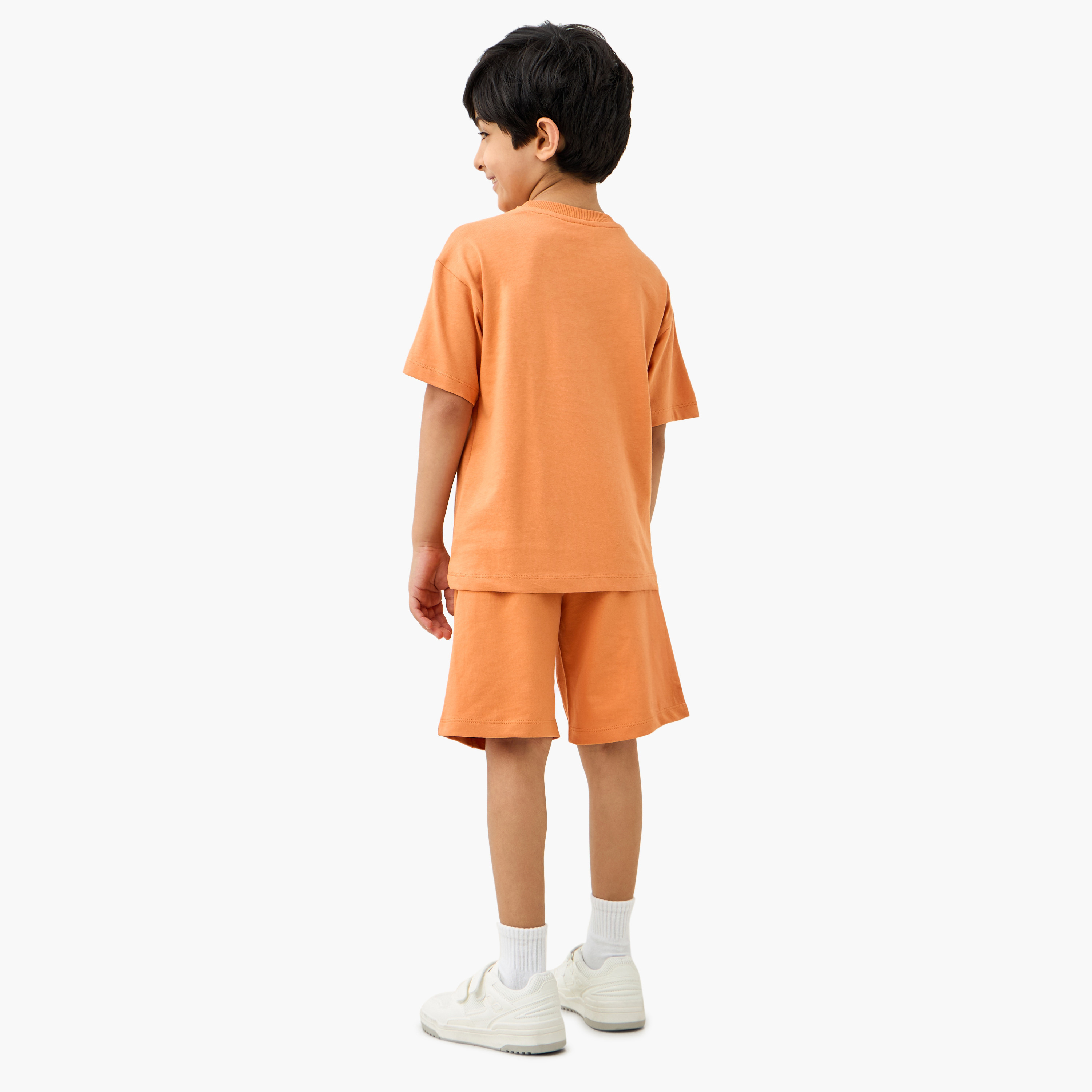 Juniors Embroidered T-shirt and Solid Shorts Set-boys-clothing-setsandcoords-image-4