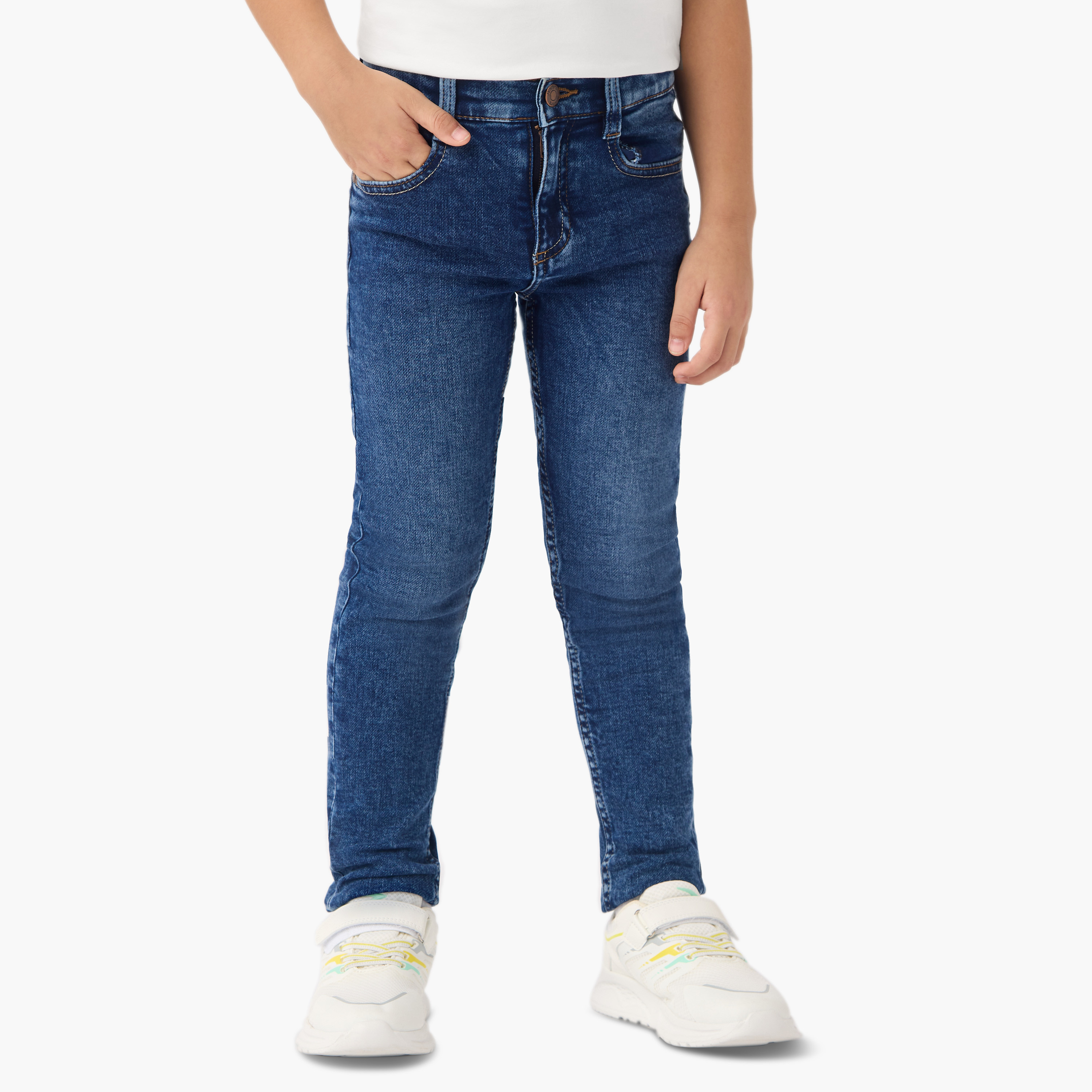 Juniors Solid Jeans with Pockets-baby-boys-clothing-bottoms-jeans-image-1