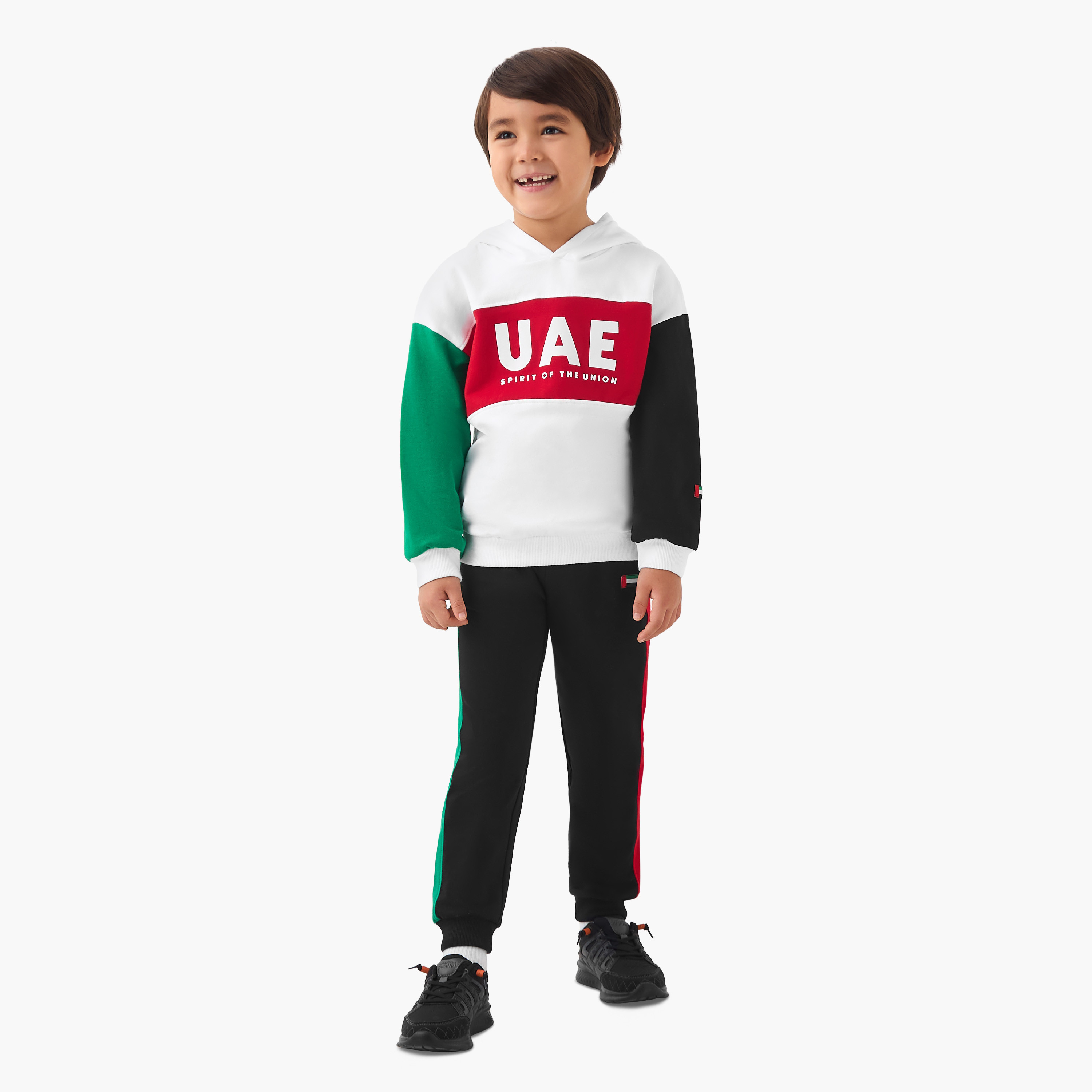 Juniors Boys Joggers with UAE National Day Print - Cotton - Drawstring-boys-clothing-bottoms-joggersandtrackpants-image-2