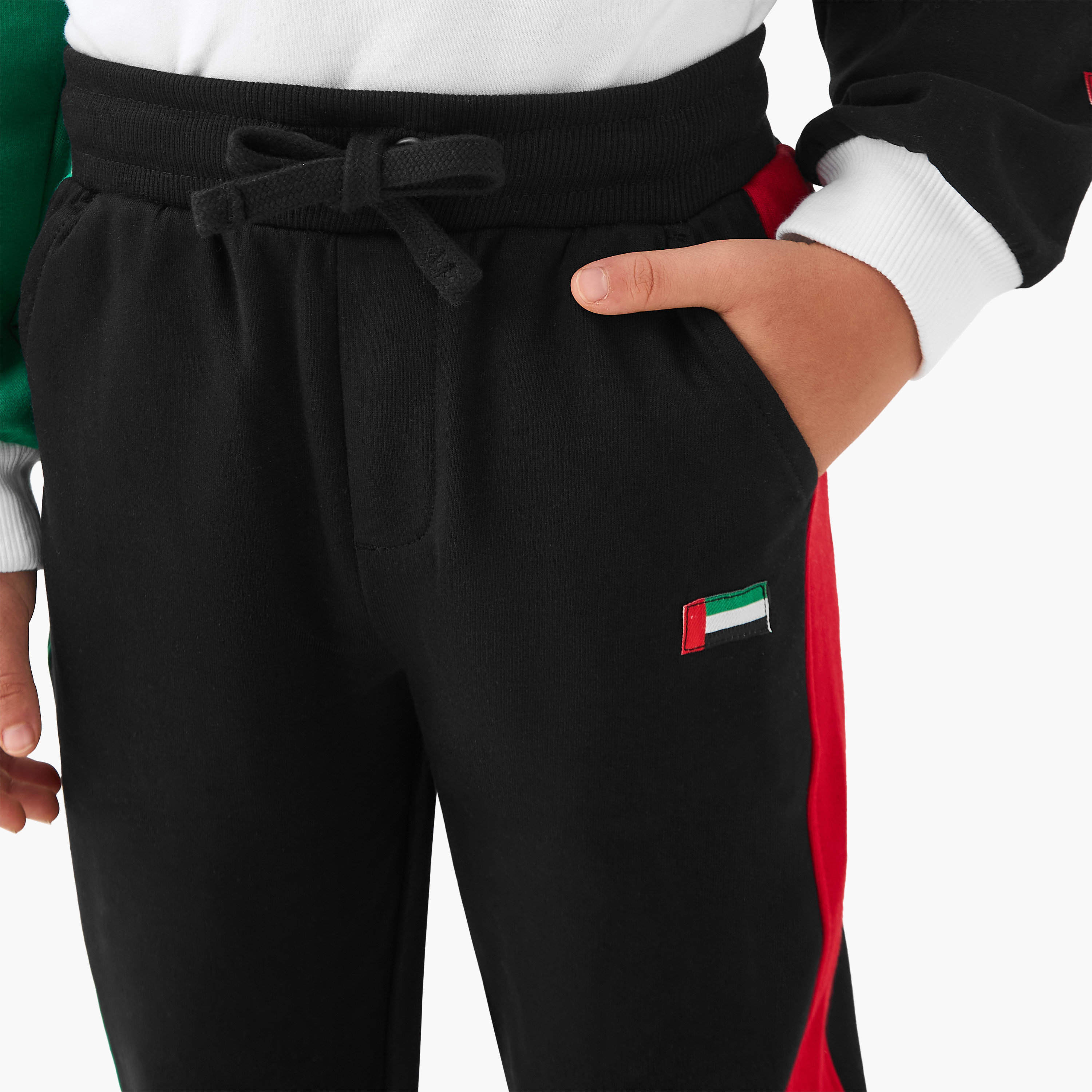 Juniors Boys Joggers with UAE National Day Print - Cotton - Drawstring-boys-clothing-bottoms-joggersandtrackpants-image-4