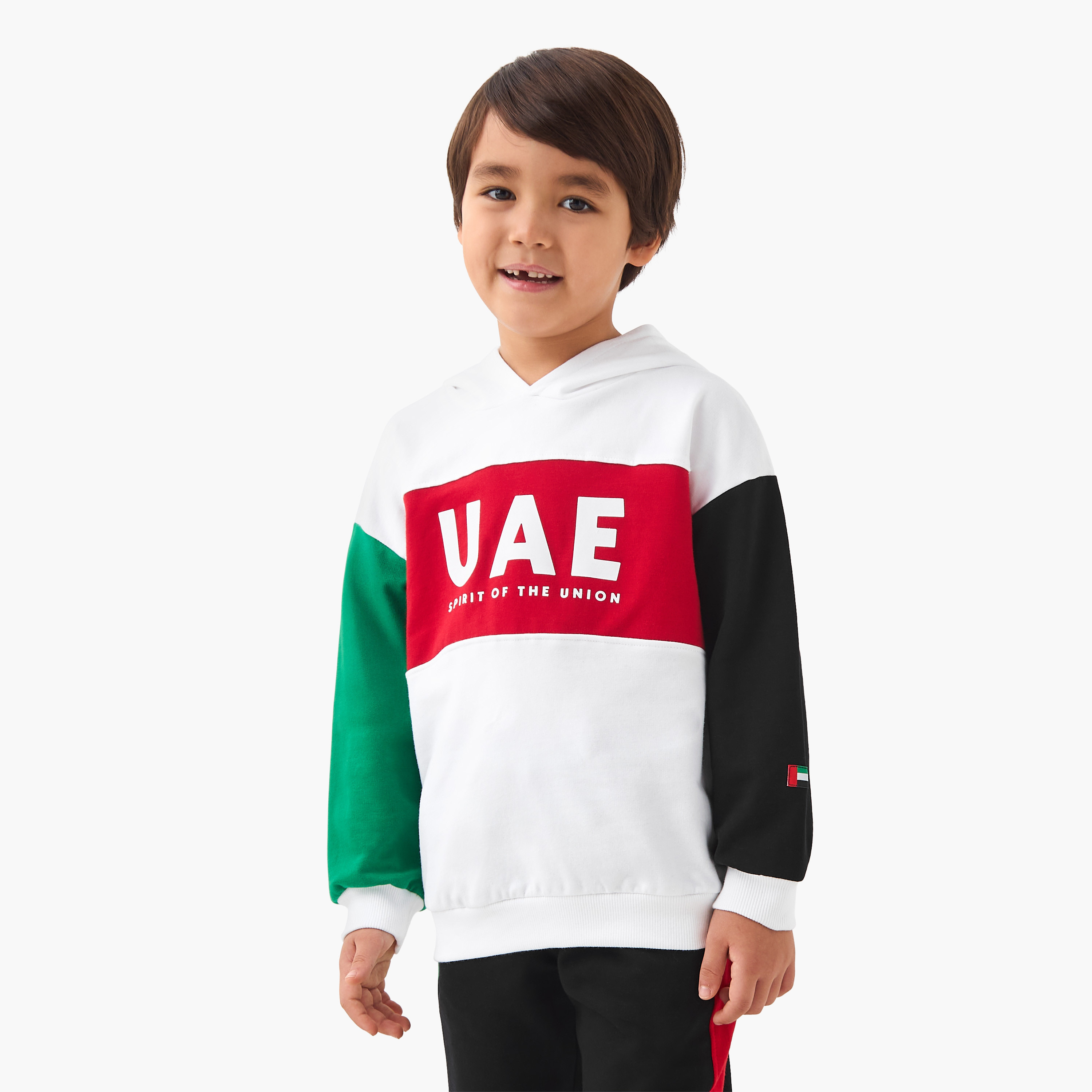 سويت شيرت قطن بقبعة وأكمام طويلة وطبعات للأولاد من جونيورز-baby-boys-clothing-winterwear-sweatshirts-image-1