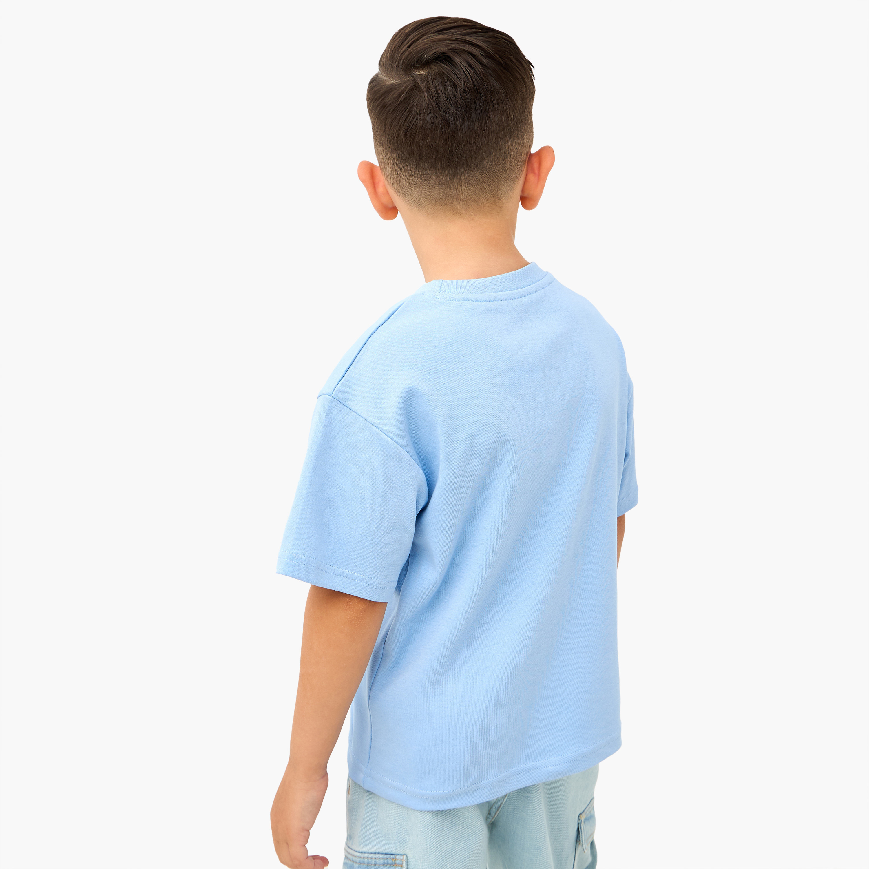 XYZ Logo Print Crew Neck T-shirt with Short Sleeves-sports-boys-clothing-tops-image-3