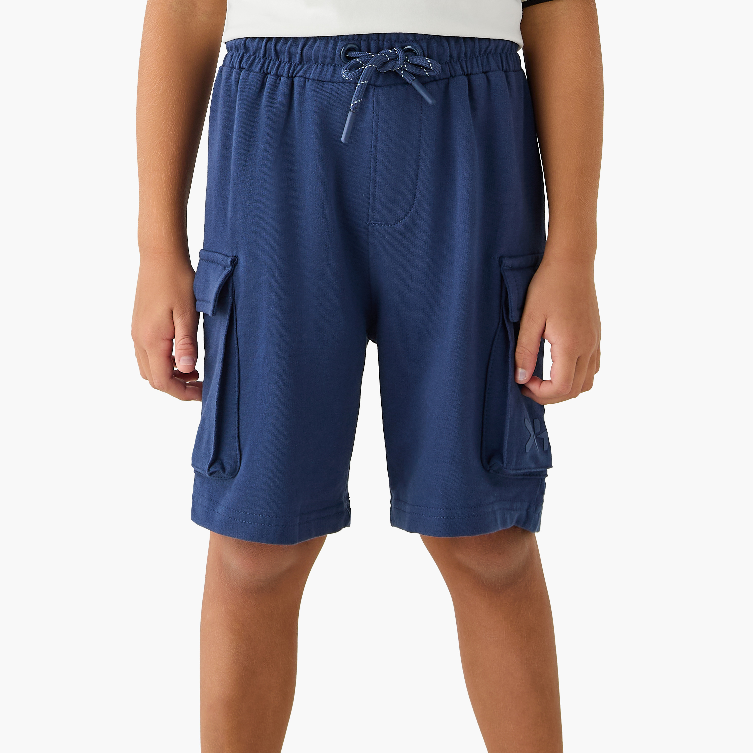 XYZ Solid Shorts with Drawstring Closure and Pockets-boys-clothing-bottoms-shorts-image-1