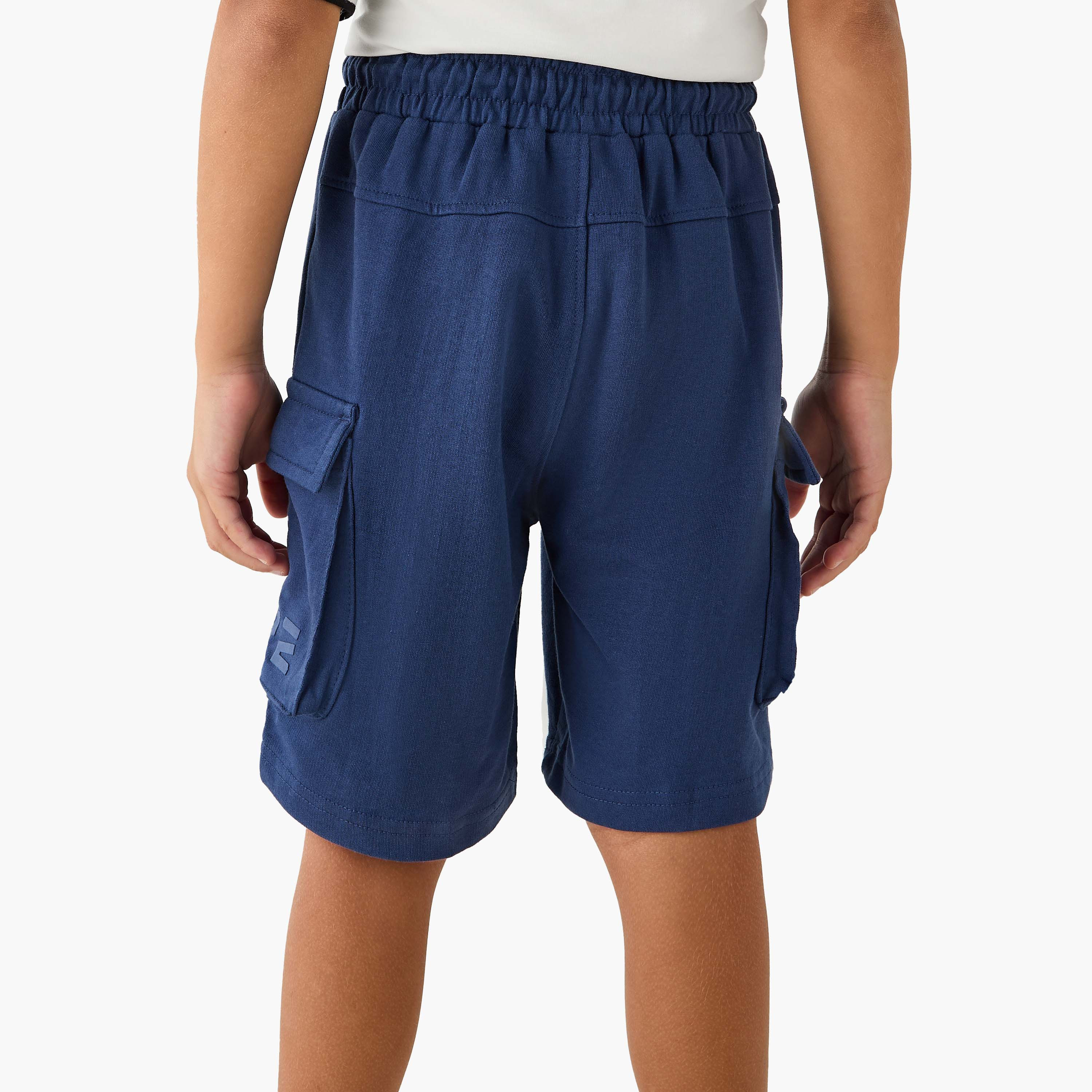 XYZ Solid Shorts with Drawstring Closure and Pockets-boys-clothing-bottoms-shorts-image-3