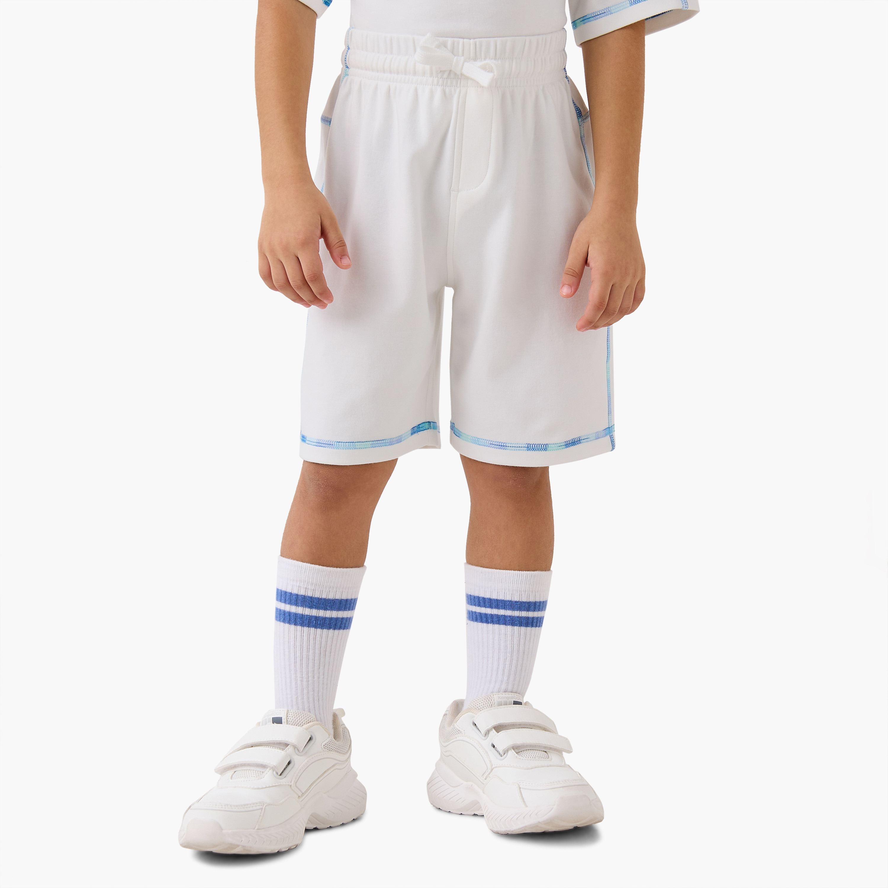 XYZ Contrast Stitch Detail T-shirt and Shorts Set-baby-boys-clothing-sportswear-sets-image-3