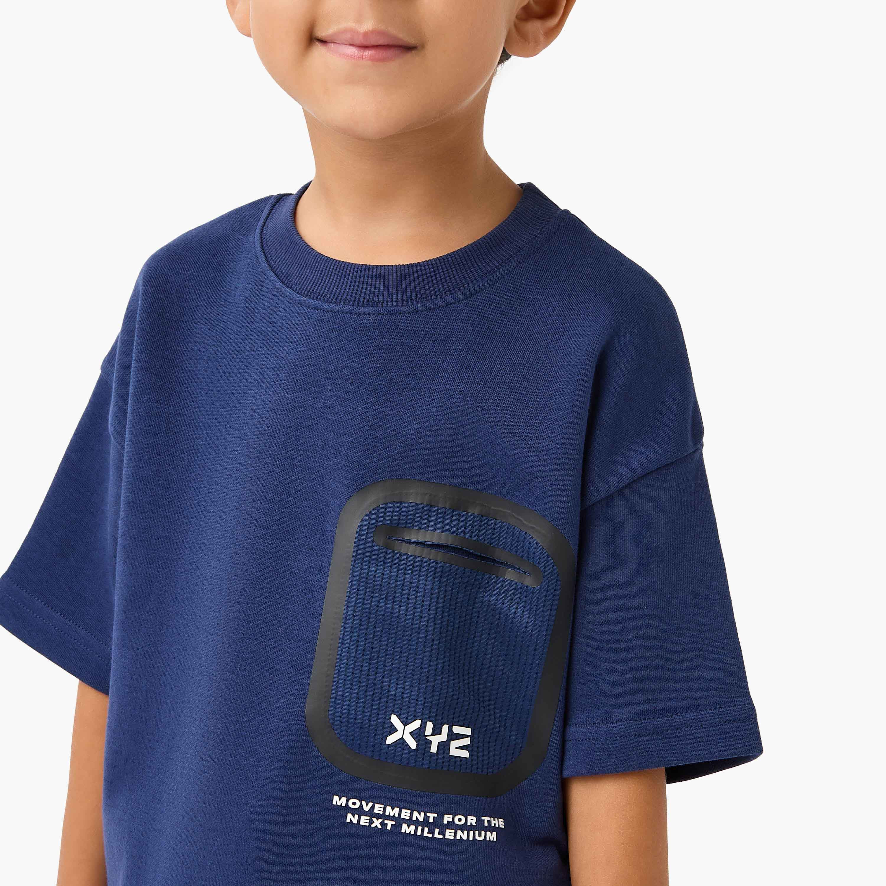 XYZ Printed Crew Neck T-shirt and Shorts Set-boys-clothing-sportswear-sets-image-5