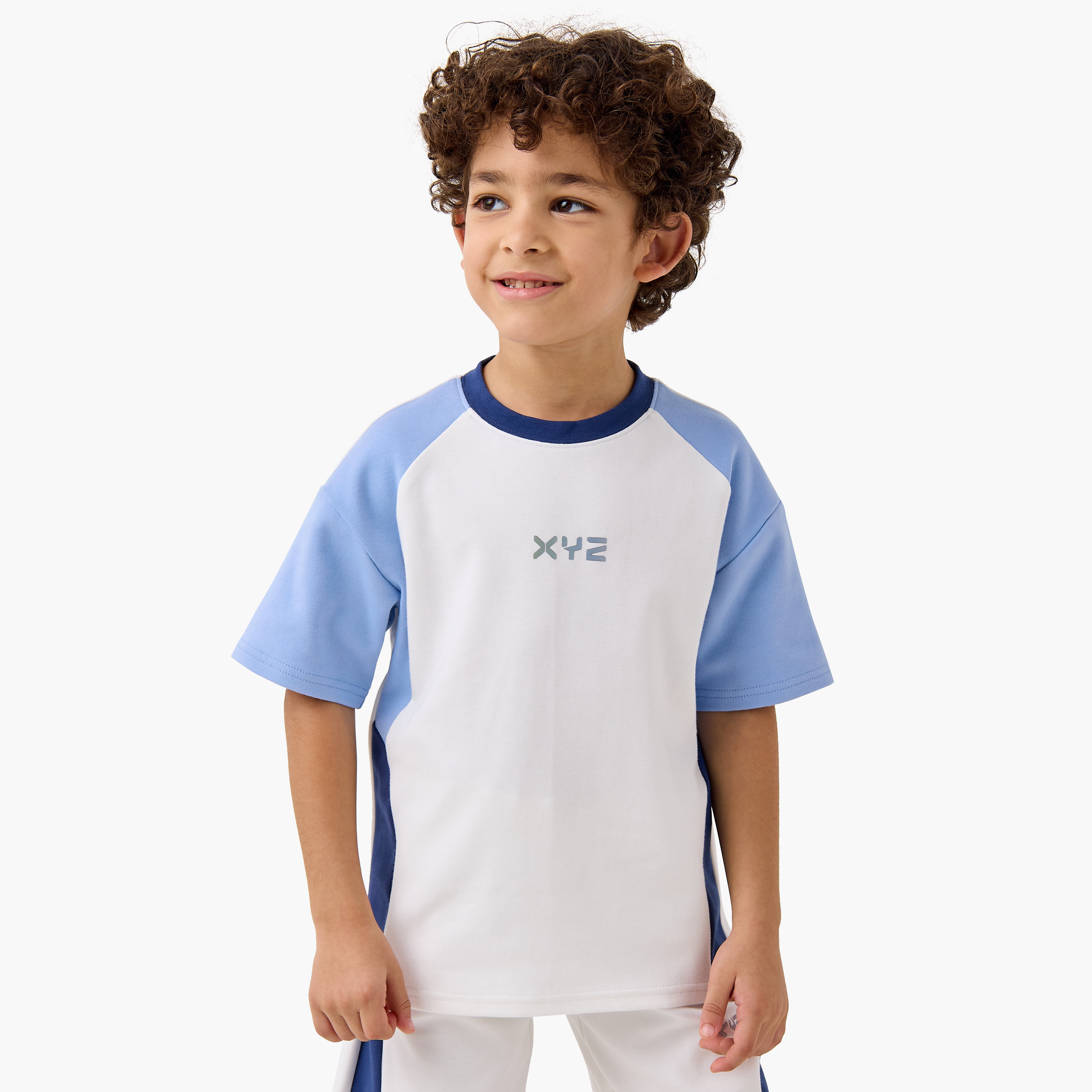 XYZ Colourblock T-shirt and Shorts Set-baby-boys-clothing-sportswear-sets-image-2