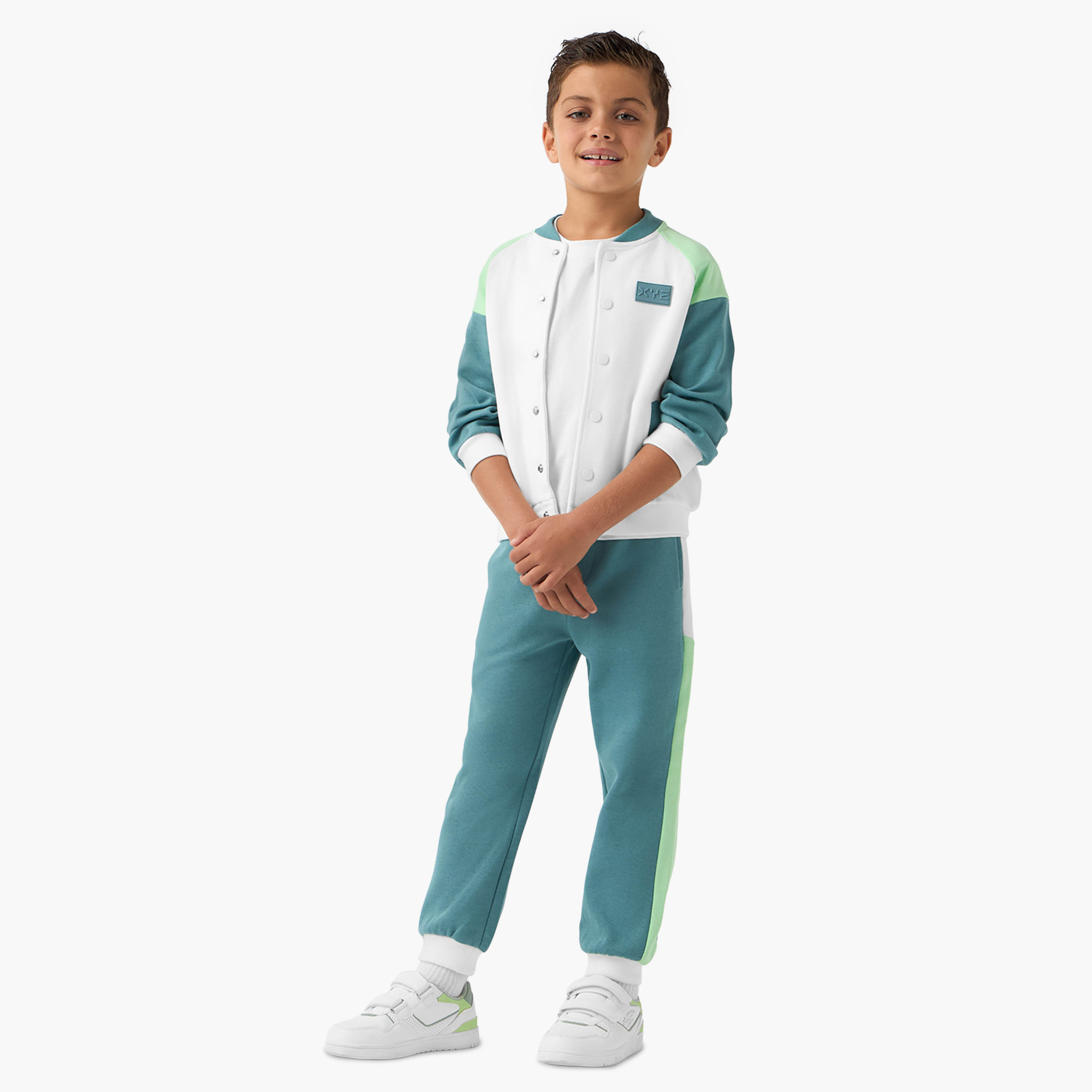 XYZ Colourblock Bomber Jacket and Joggers Set-baby-boys-clothing-winterwear-setsandcoords-image-1