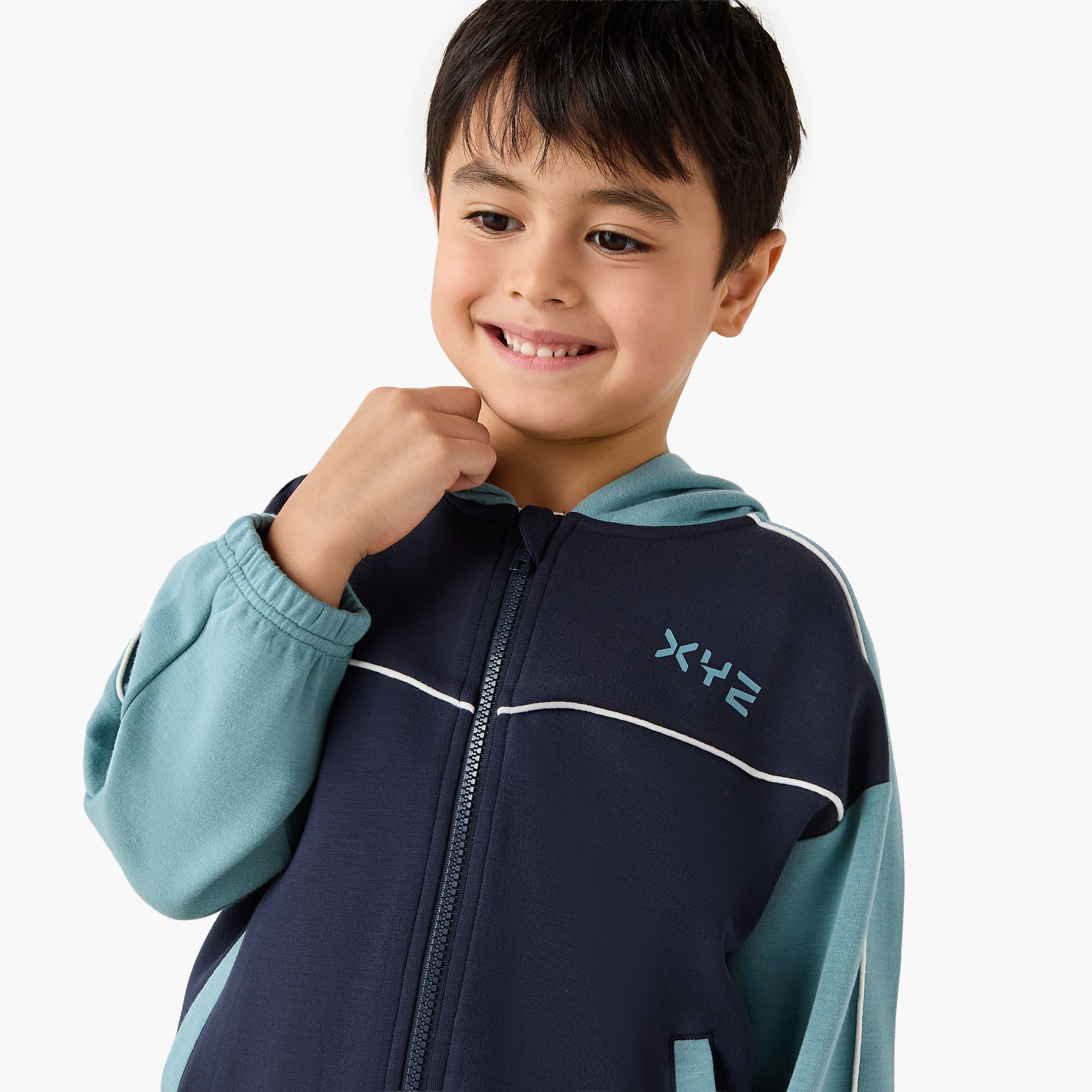 XYZ Colourblock Hooded Sweatshirt and Joggers Set-boys-clothing-setsandcoords-image-5