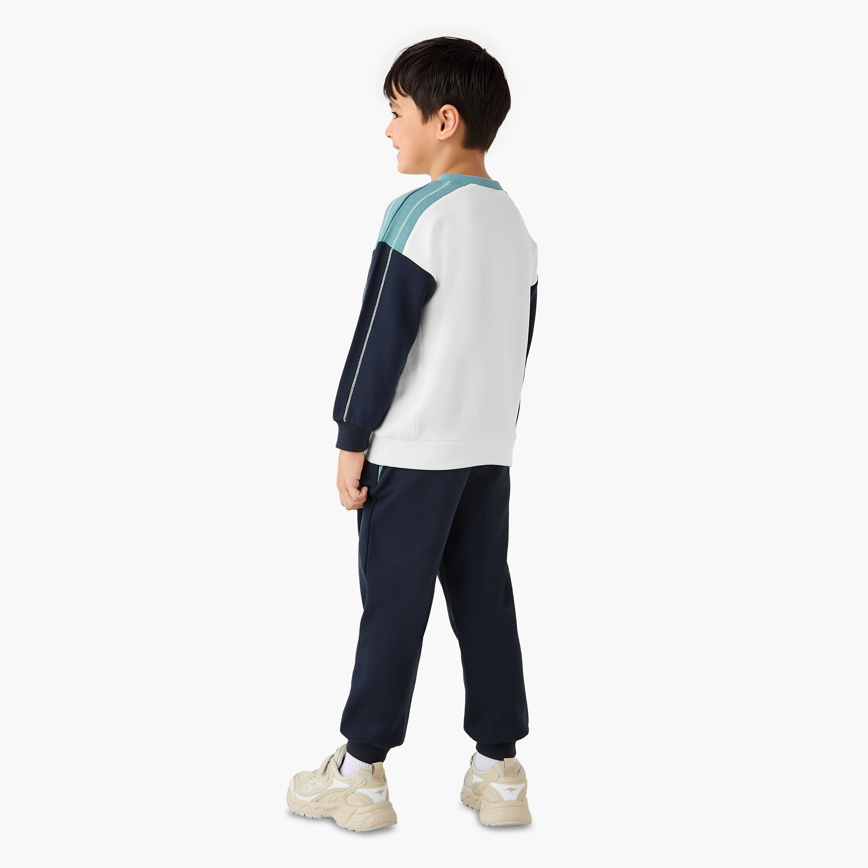 XYZ Colourblock Sweatshirt and Joggers Set-baby-boys-clothing-winterwear-setsandcoords-image-3