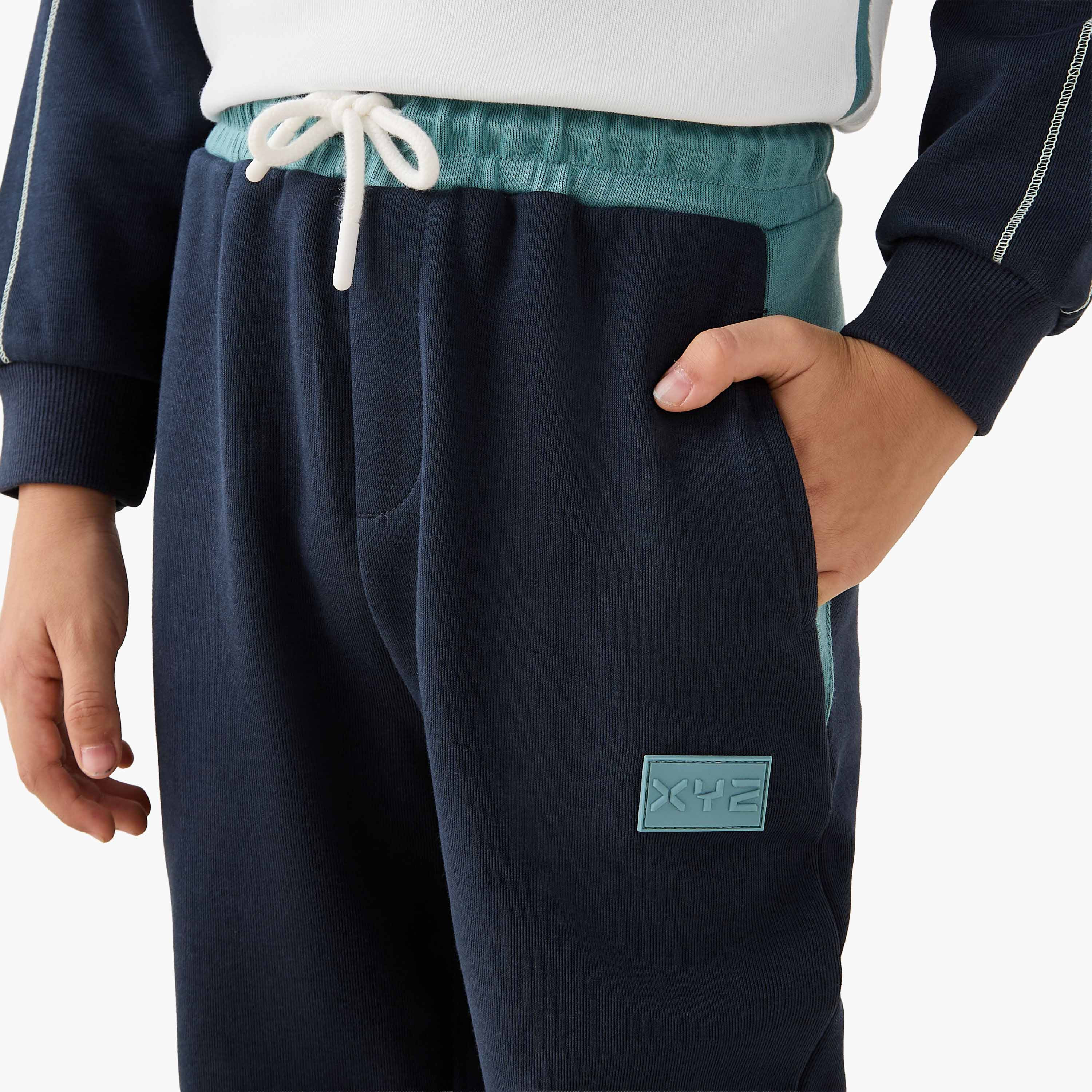 XYZ Colourblock Sweatshirt and Joggers Set-baby-boys-clothing-winterwear-setsandcoords-image-4