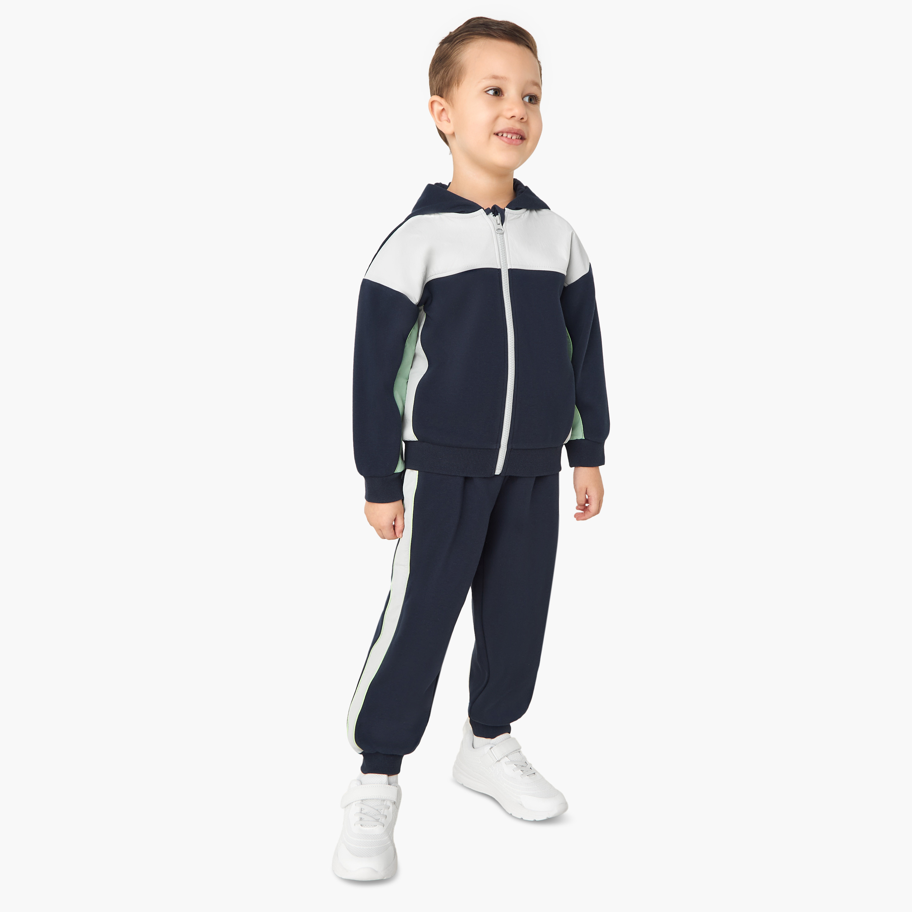 XYZ Colourblock Zip Through Hoodie and Joggers Set-boys-clothing-setsandcoords-image-1