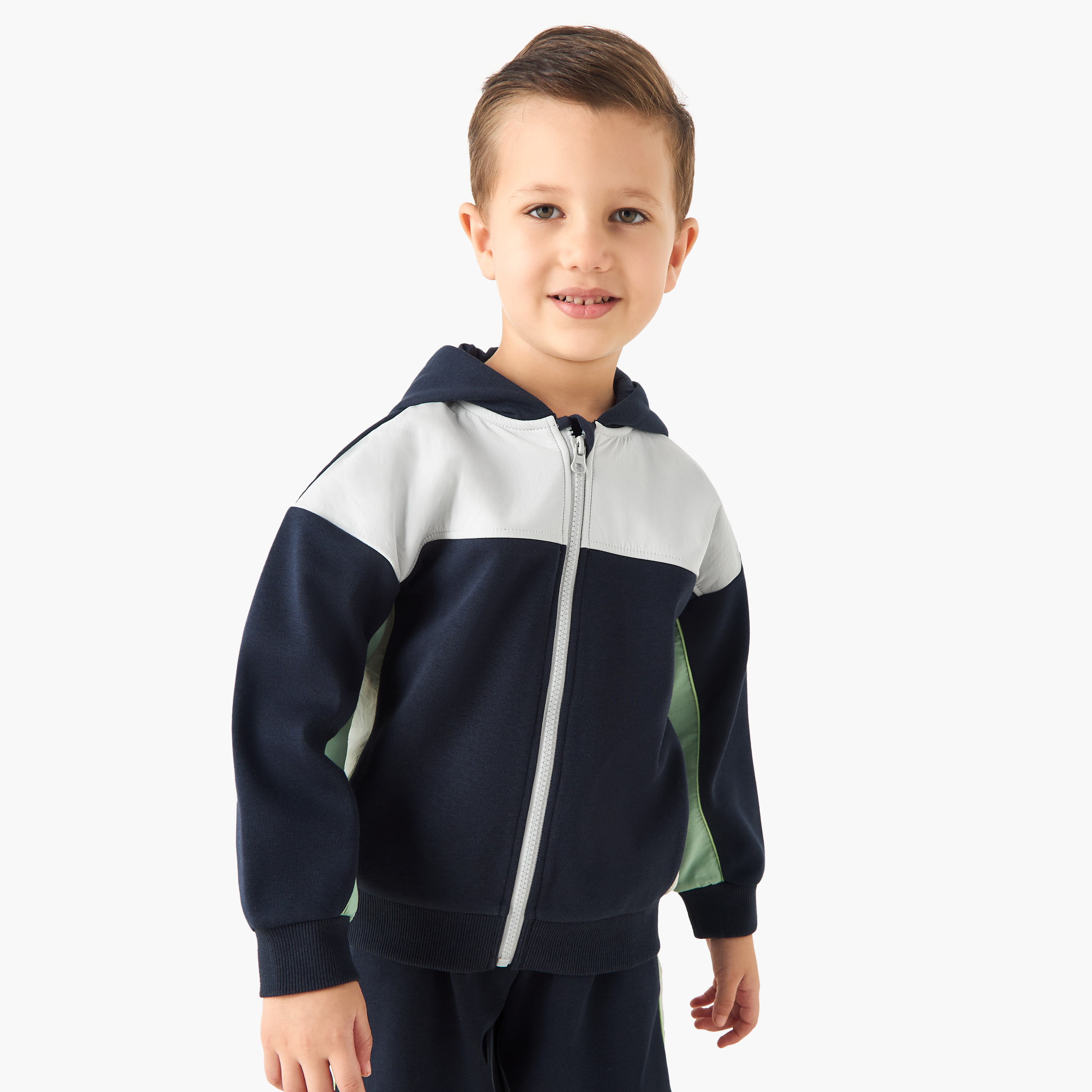 XYZ Colourblock Zip Through Hoodie and Joggers Set-boys-clothing-setsandcoords-image-2