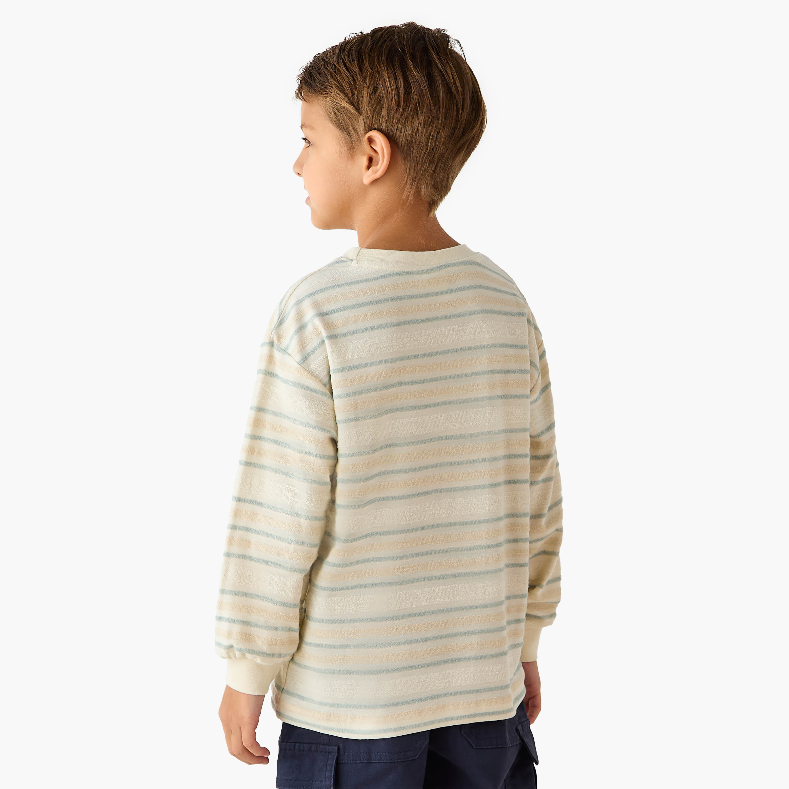 Eligo Striped T-shirt with Long Sleeves and Chest Pocket-boys-clothing-tshirtsandpolos-image-3
