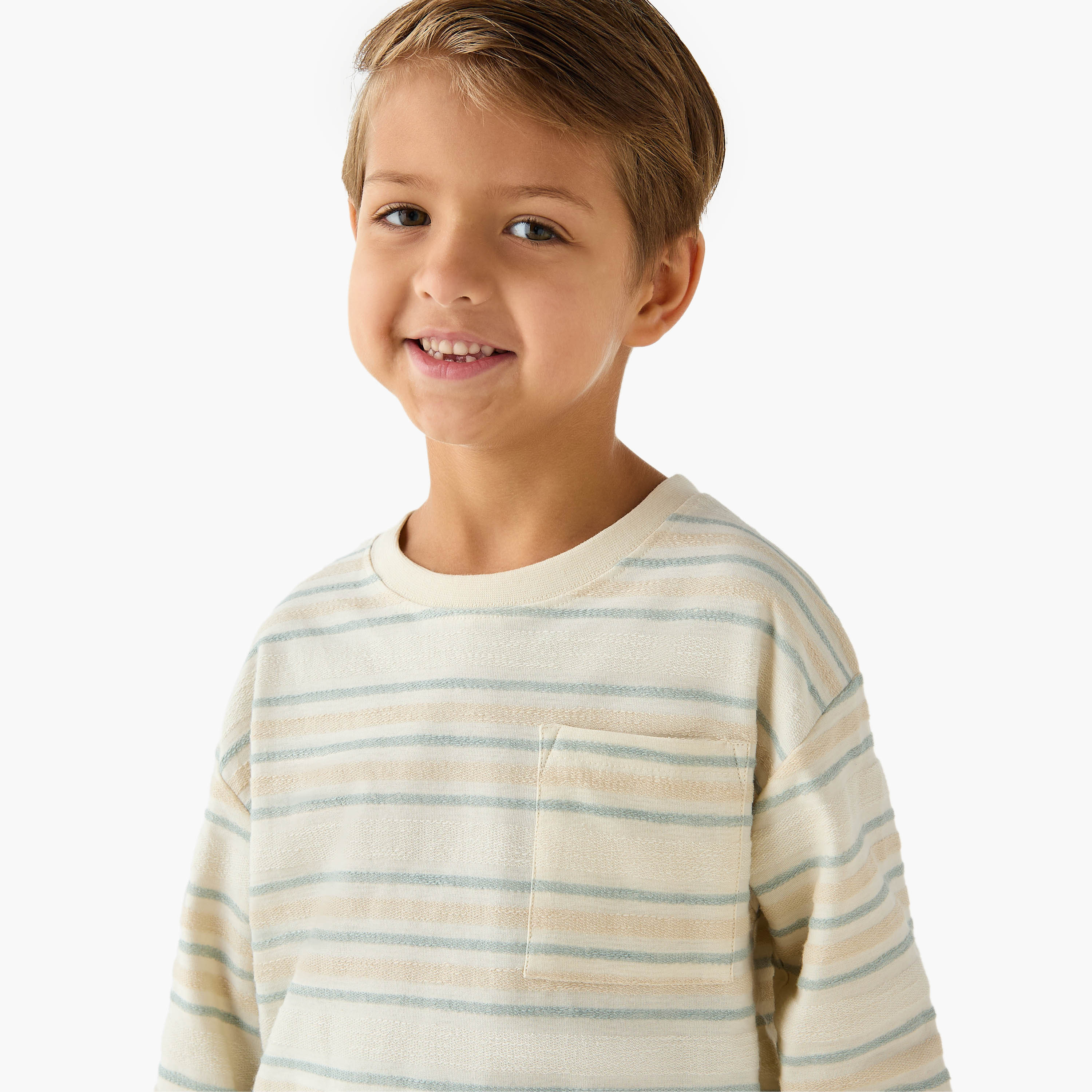 Eligo Striped T-shirt with Long Sleeves and Chest Pocket-boys-clothing-tshirtsandpolos-image-4