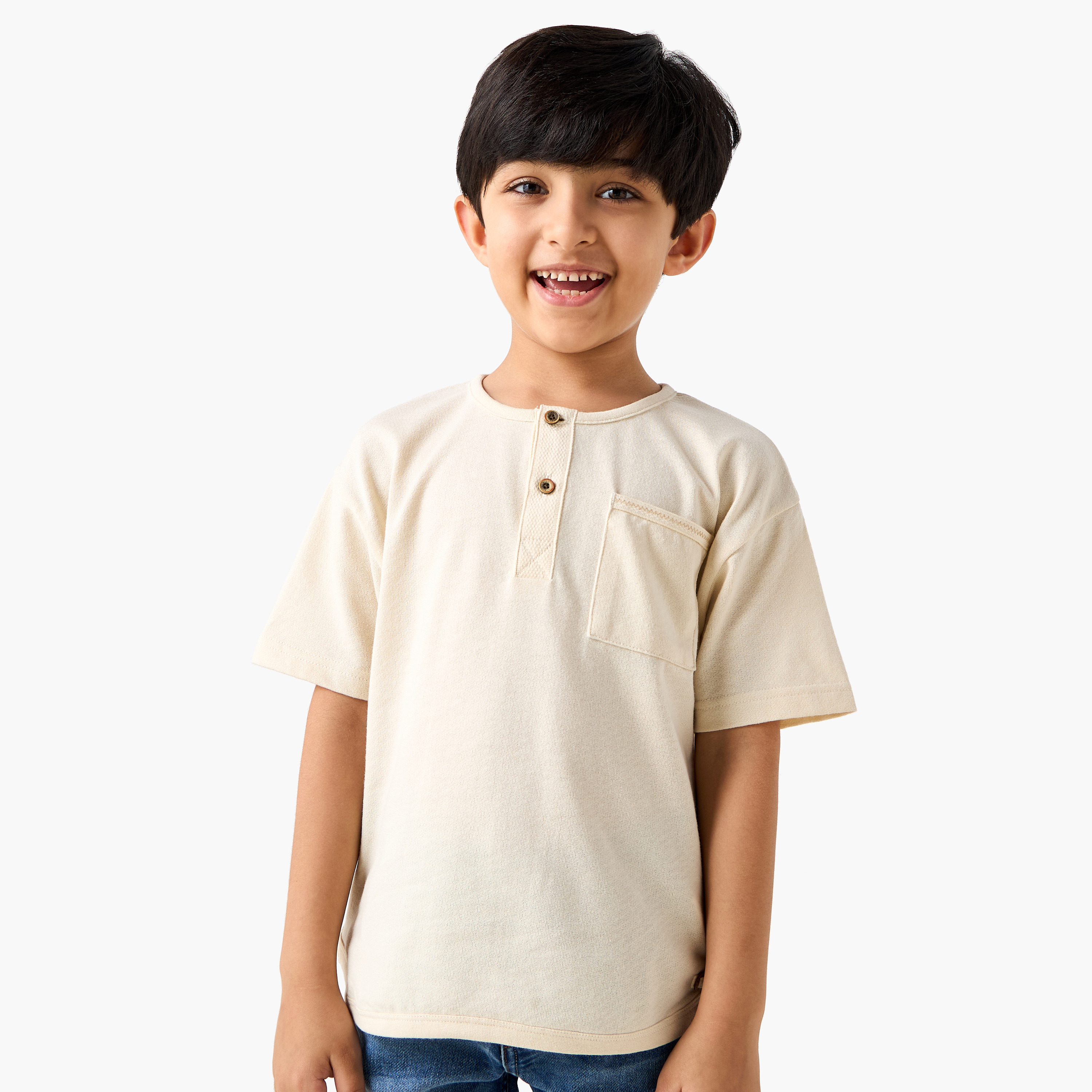 Eligo Textured T-shirt with Short Sleeves-boys-clothing-tshirtsandpolos-image-1